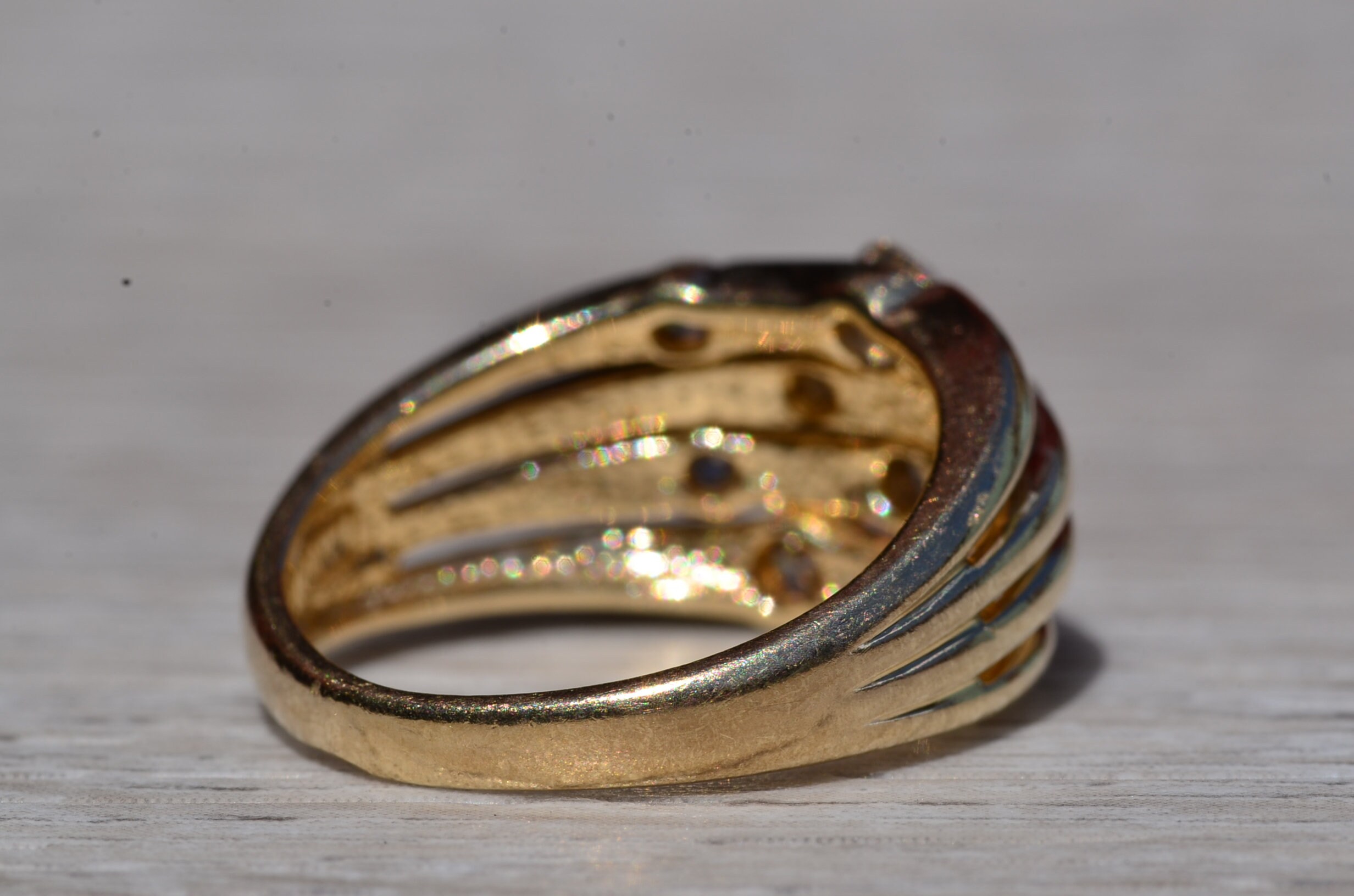 SOLD - The Corail: Ladies 14K Multi Band Ring set with Diamonds - Image 5