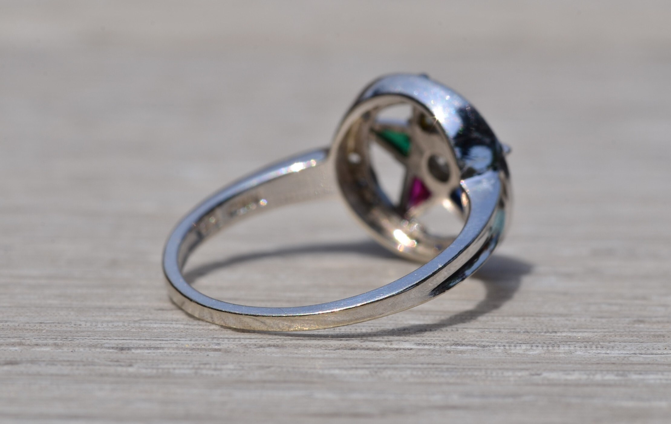 SOLD - The Eastern: Ladies Antique Eastern Star Ring with Diamonds - Image 5