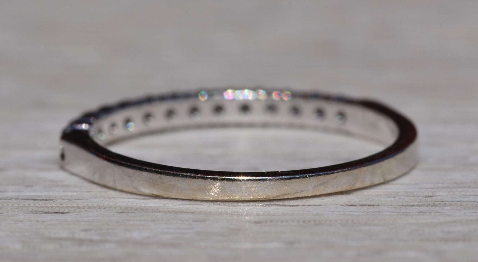 The Elizaville: Ladies 14K White Gold Diamond Half Eternity Band - Image 4