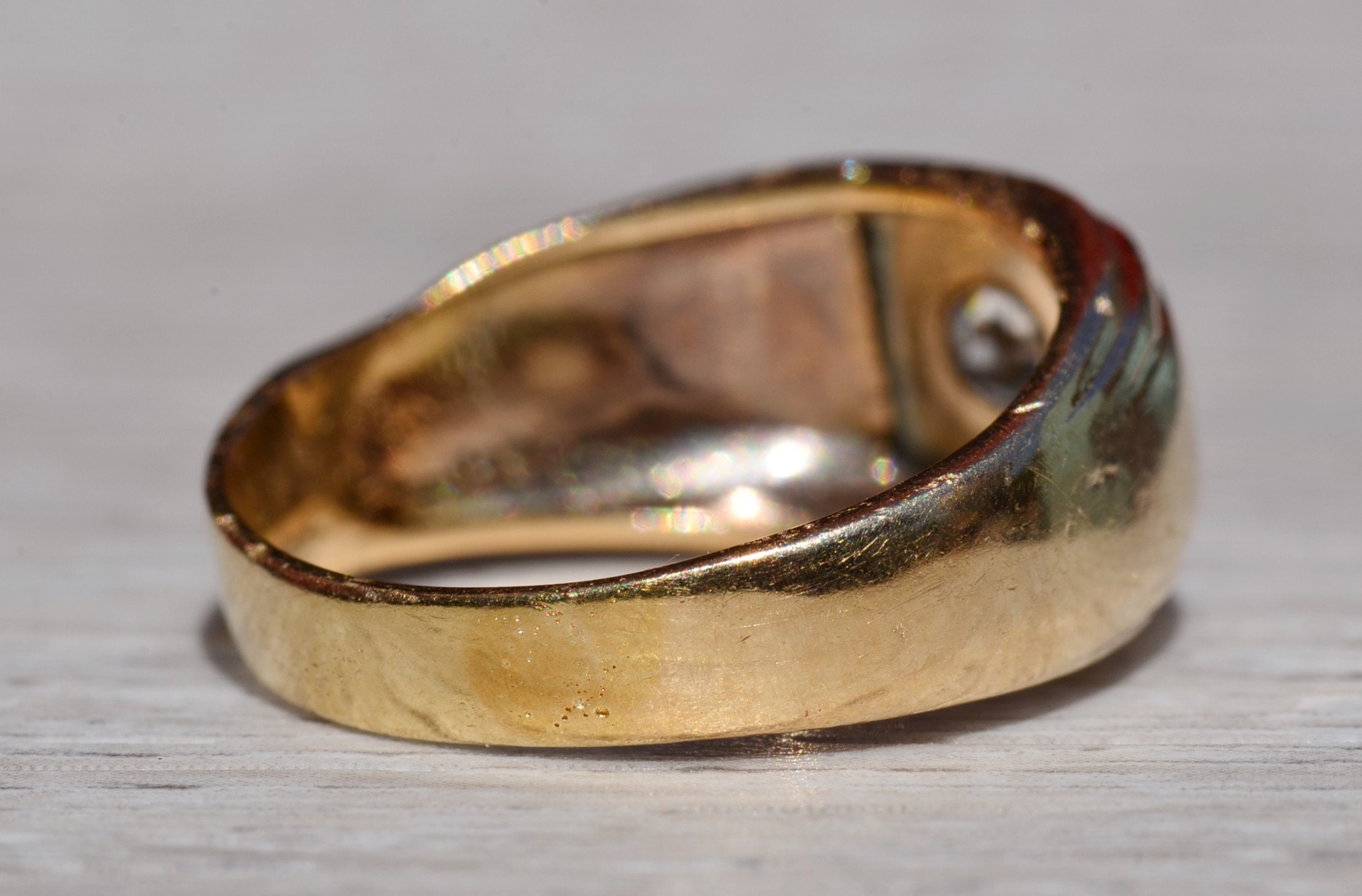The Delbarton: Gentleman's 14K Yellow Gold Diamond Ring - Image 5
