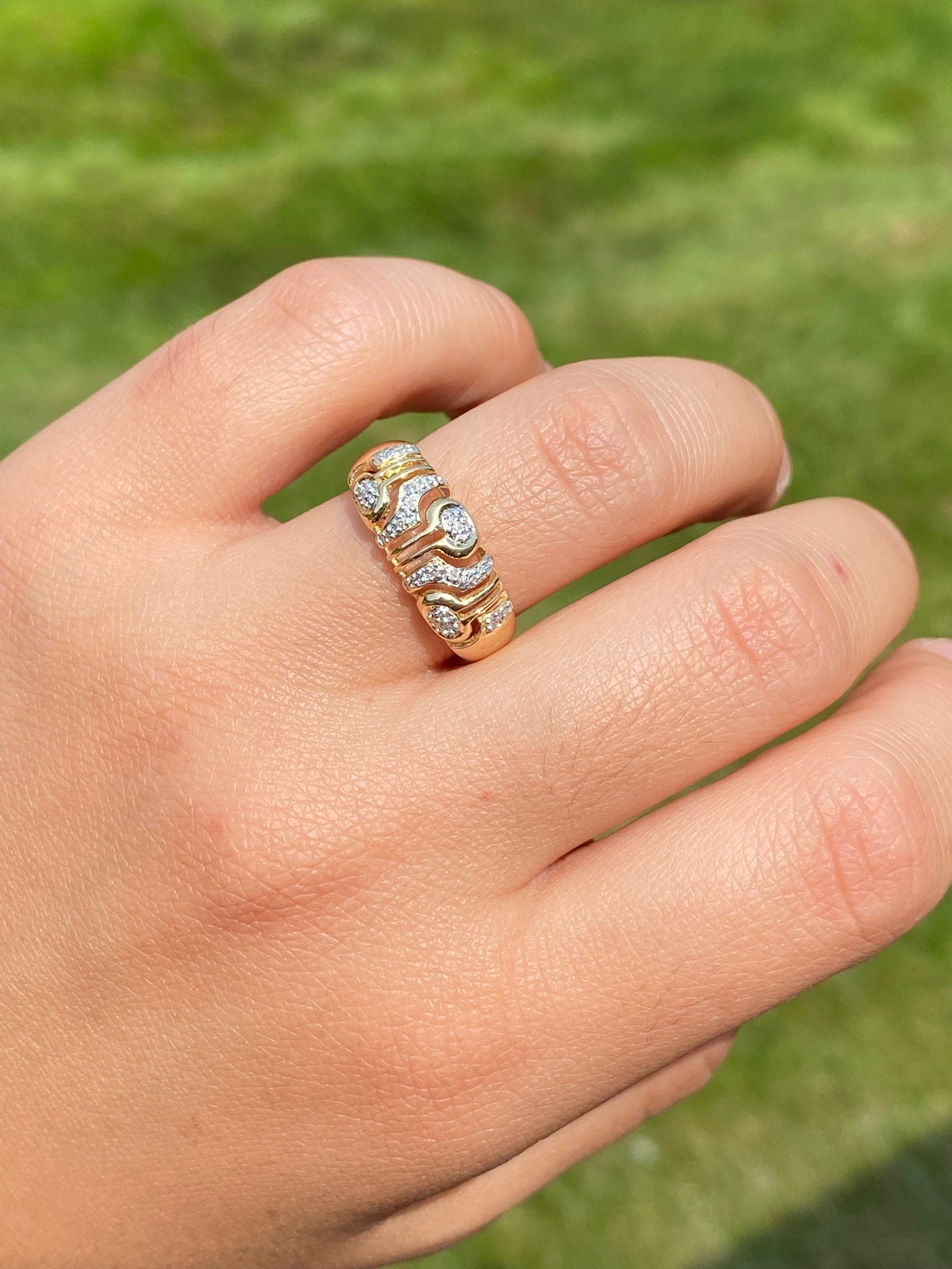 SOLD - The Daggert: Mid Century Modern Diamond Cocktail Ring - Image 10
