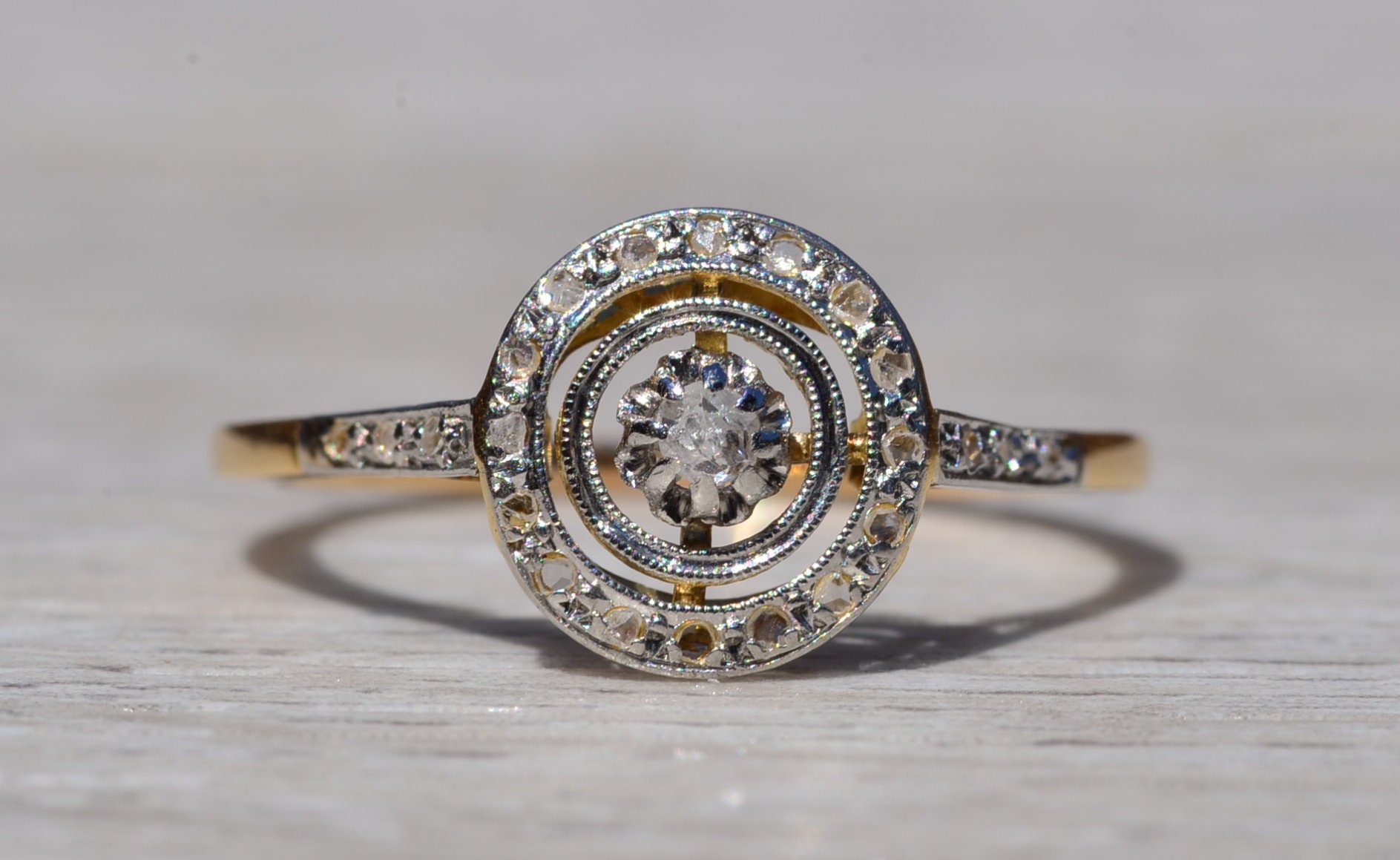 SOLD - The Juniper Hills: Art Nouveau Ring with Diamonds - Image 2