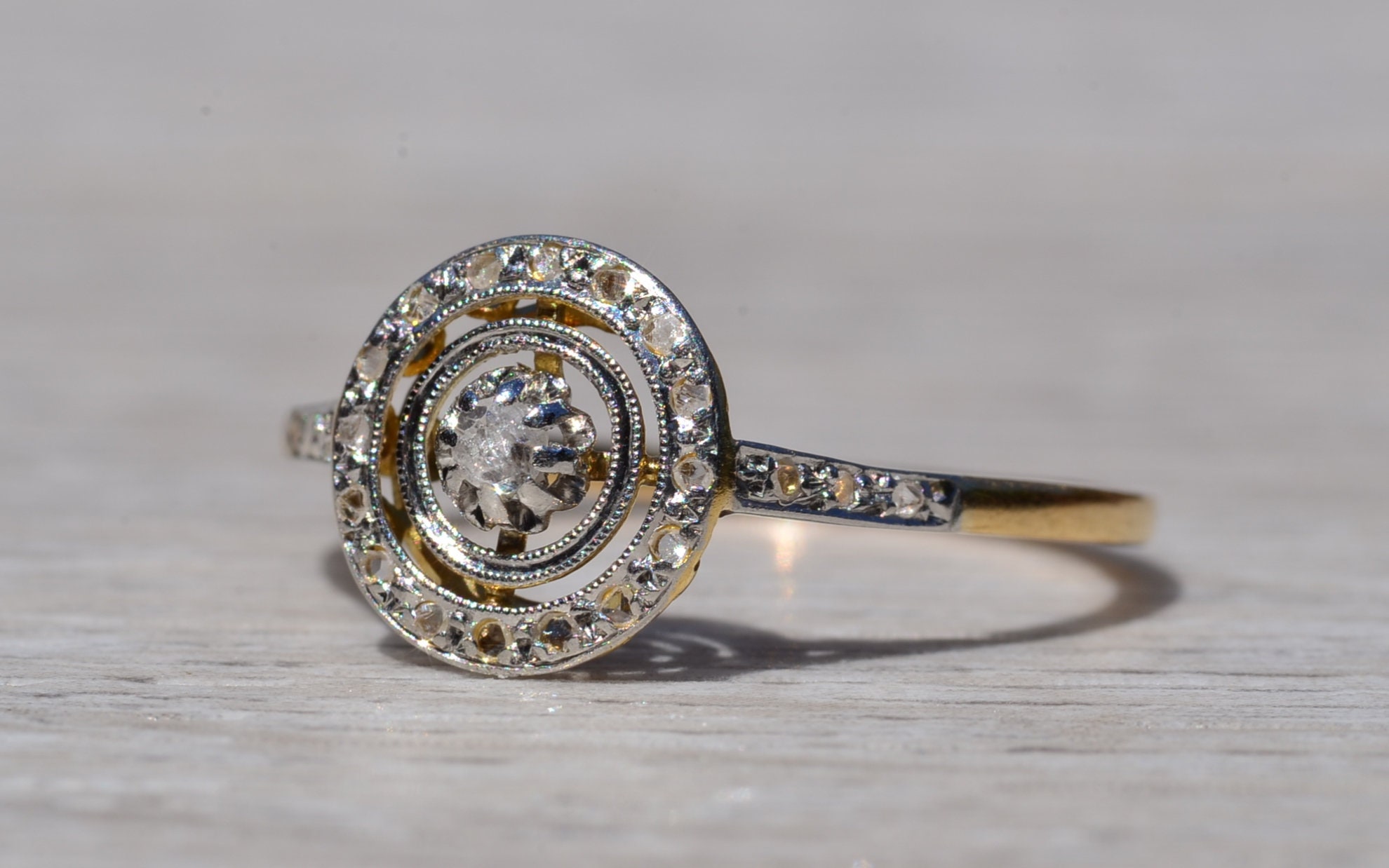 SOLD - The Juniper Hills: Art Nouveau Ring with Diamonds - Image 3