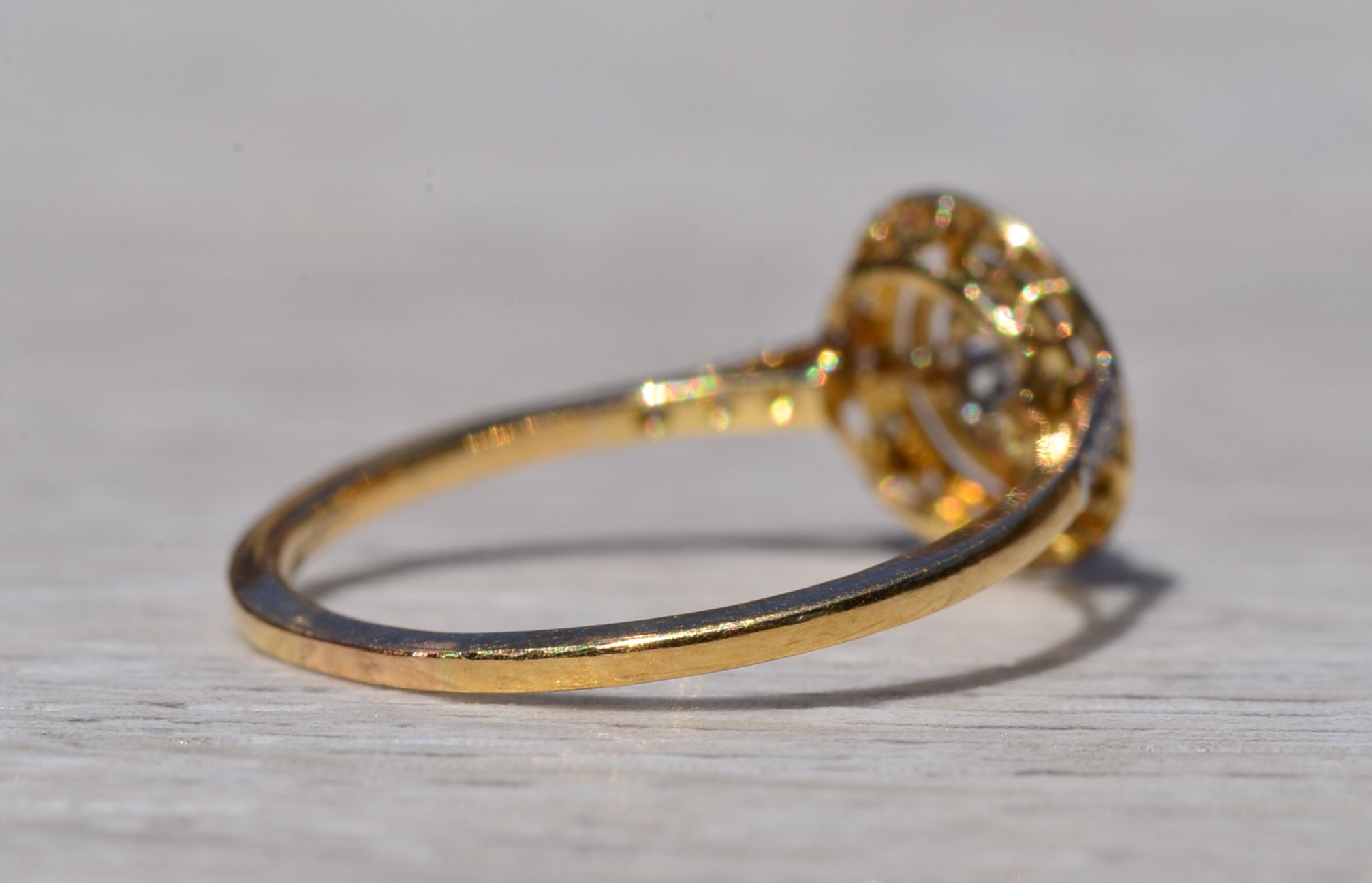 SOLD - The Juniper Hills: Art Nouveau Ring with Diamonds - Image 5