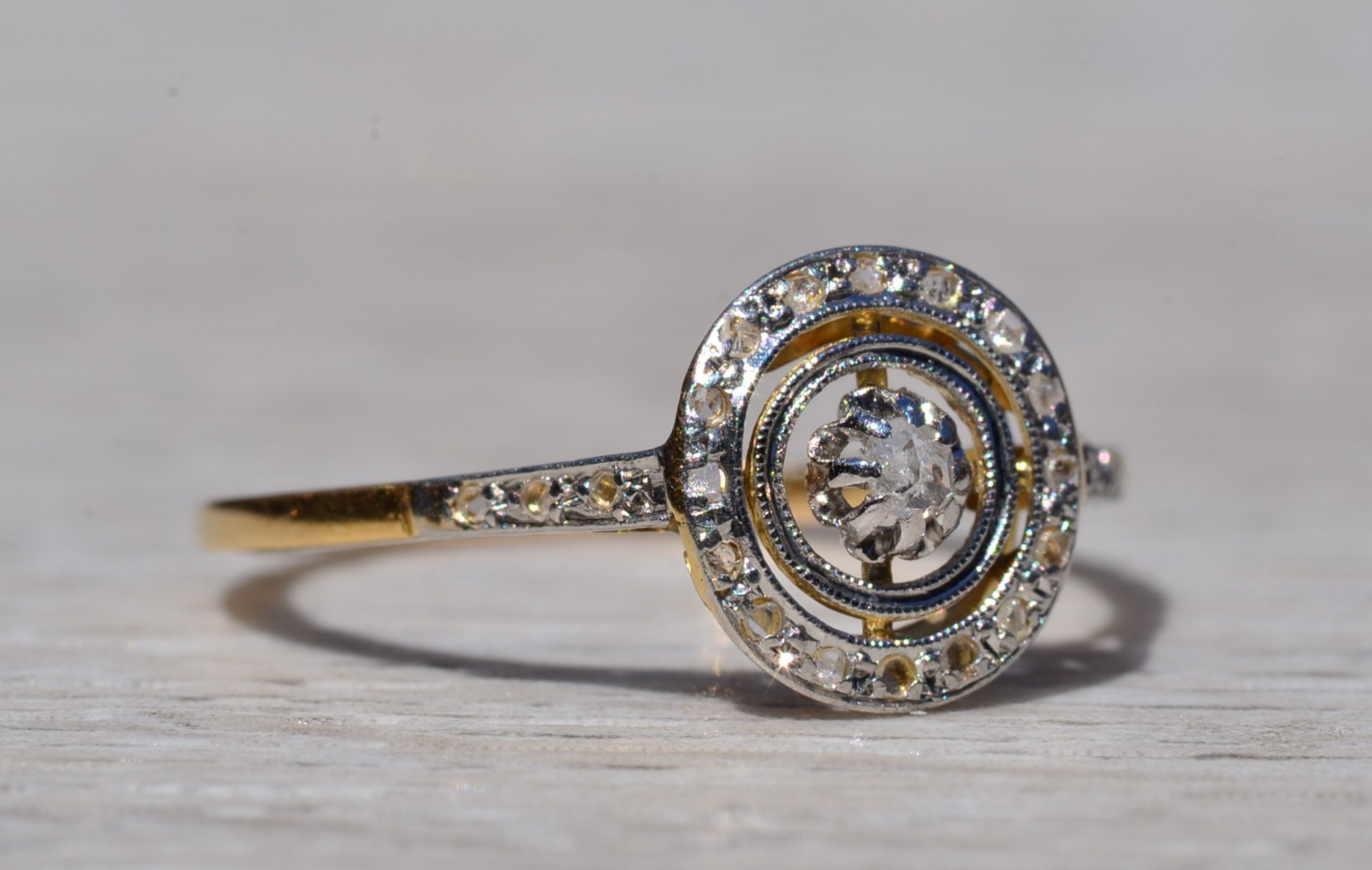 SOLD - The Juniper Hills: Art Nouveau Ring with Diamonds - Image 6