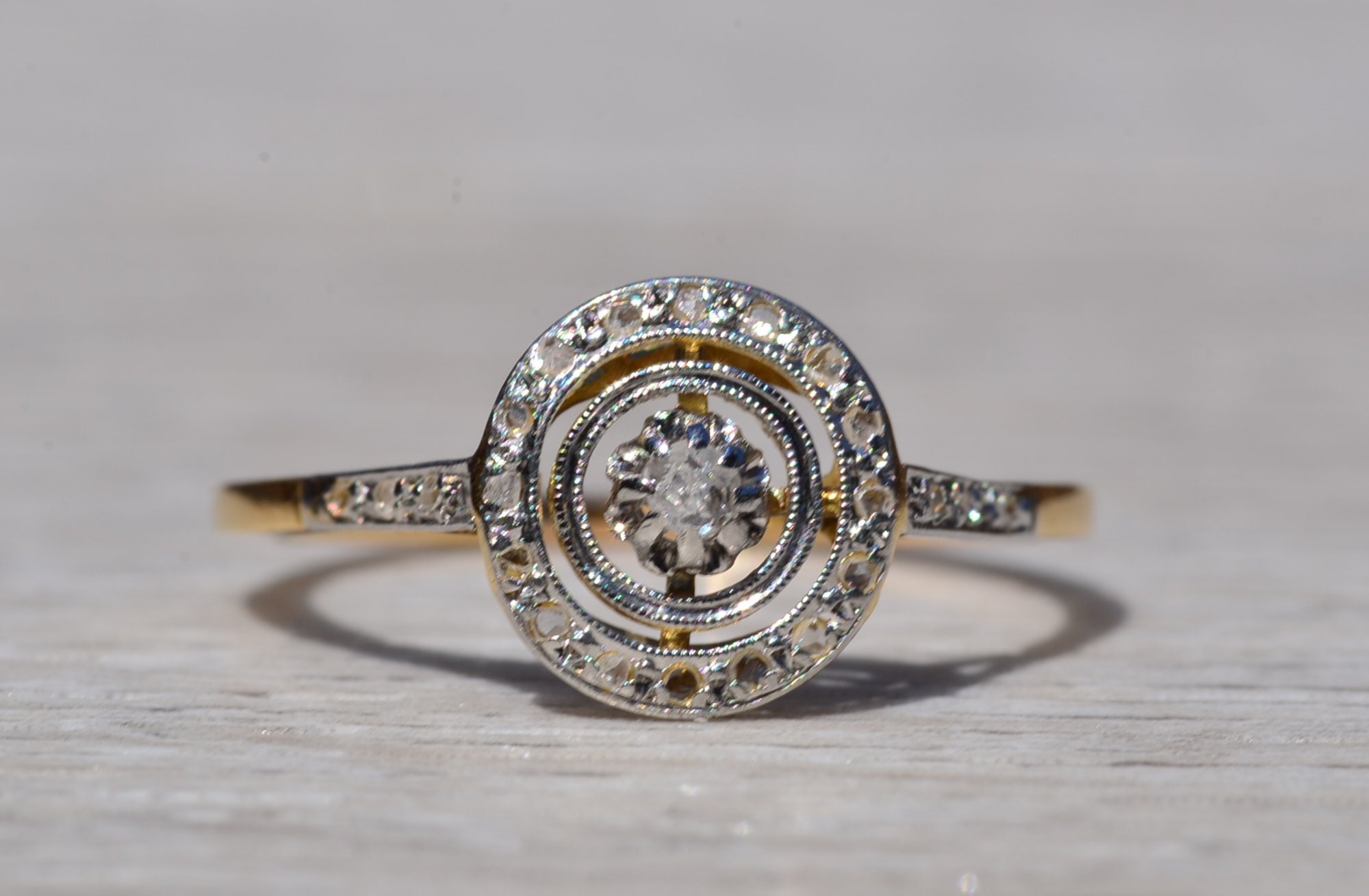 SOLD - The Juniper Hills: Art Nouveau Ring with Diamonds - Image 7
