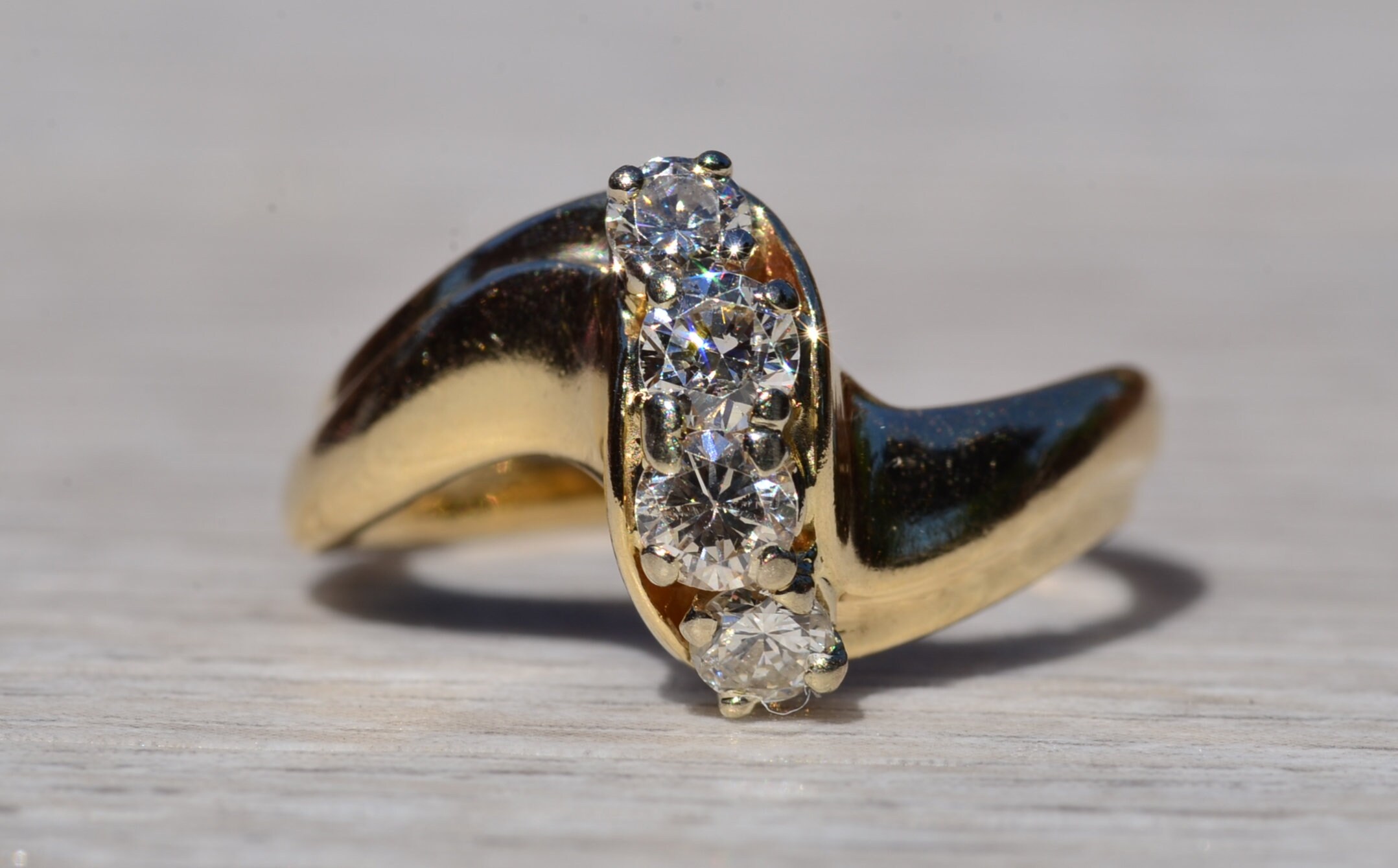 SOLD - The Winton: Yellow Gold Diamond Cocktail Ring - Image 2