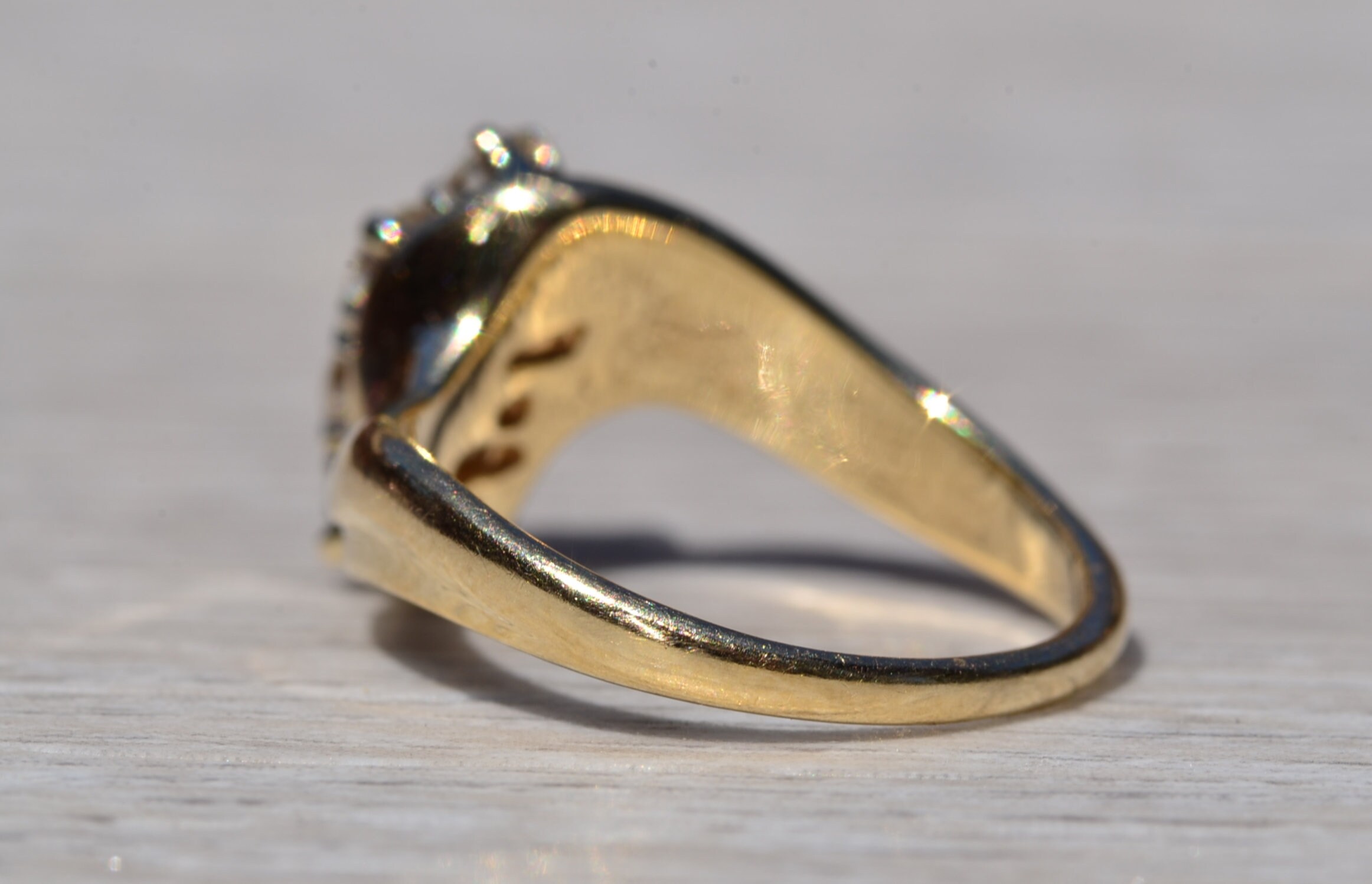 SOLD - The Winton: Yellow Gold Diamond Cocktail Ring - Image 4
