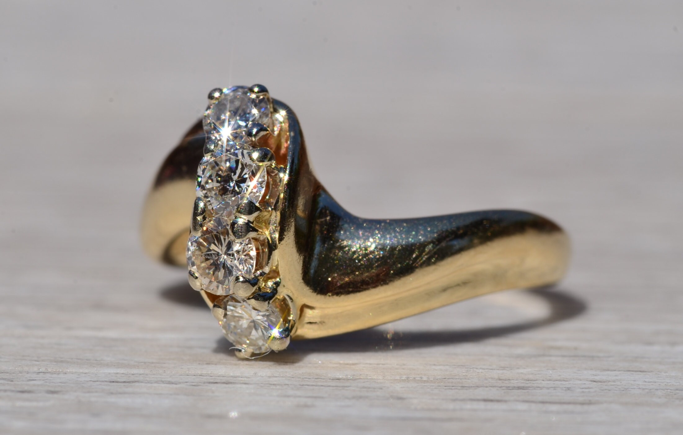 SOLD - The Winton: Yellow Gold Diamond Cocktail Ring - Image 3