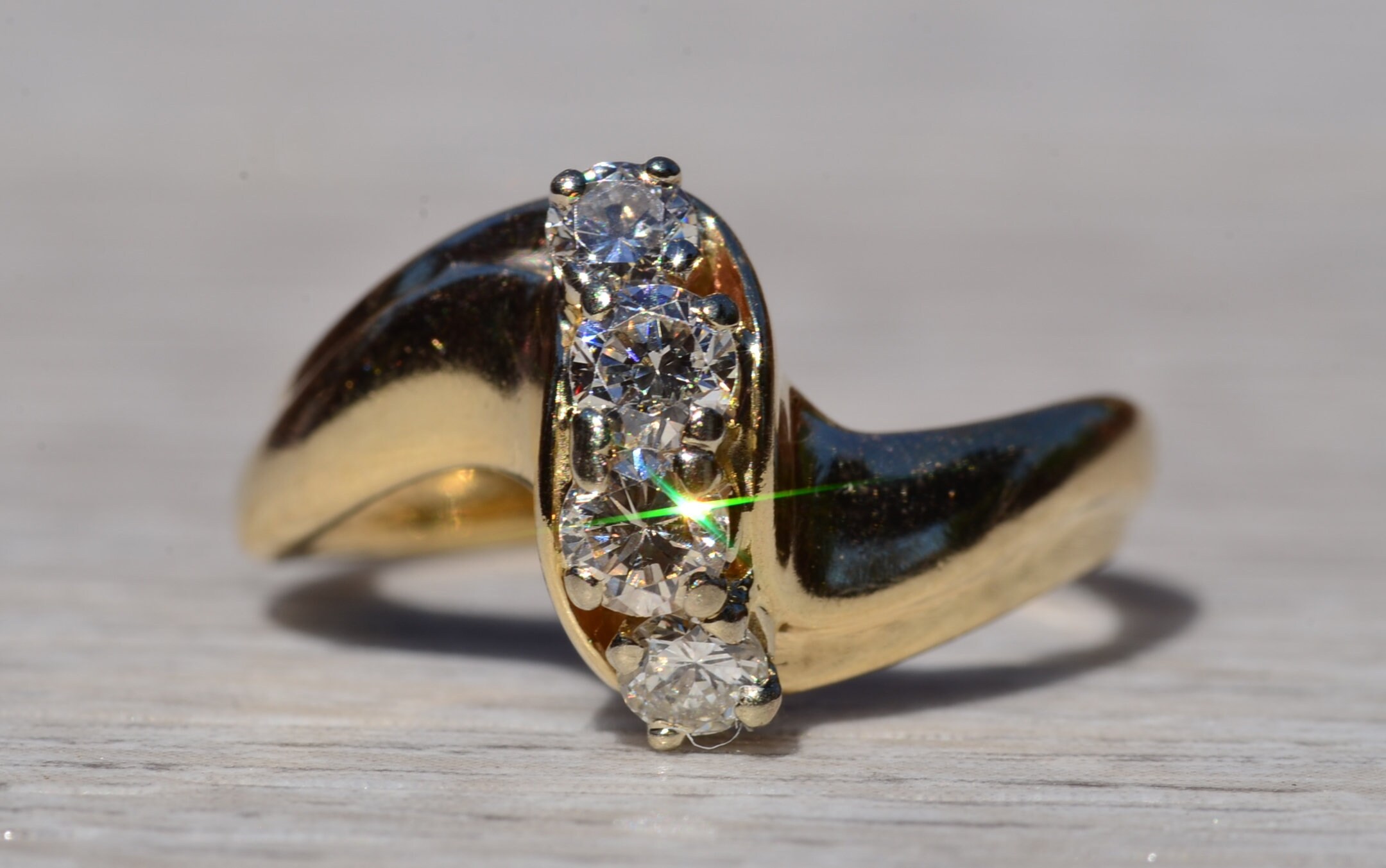 SOLD - The Winton: Yellow Gold Diamond Cocktail Ring - Image 7