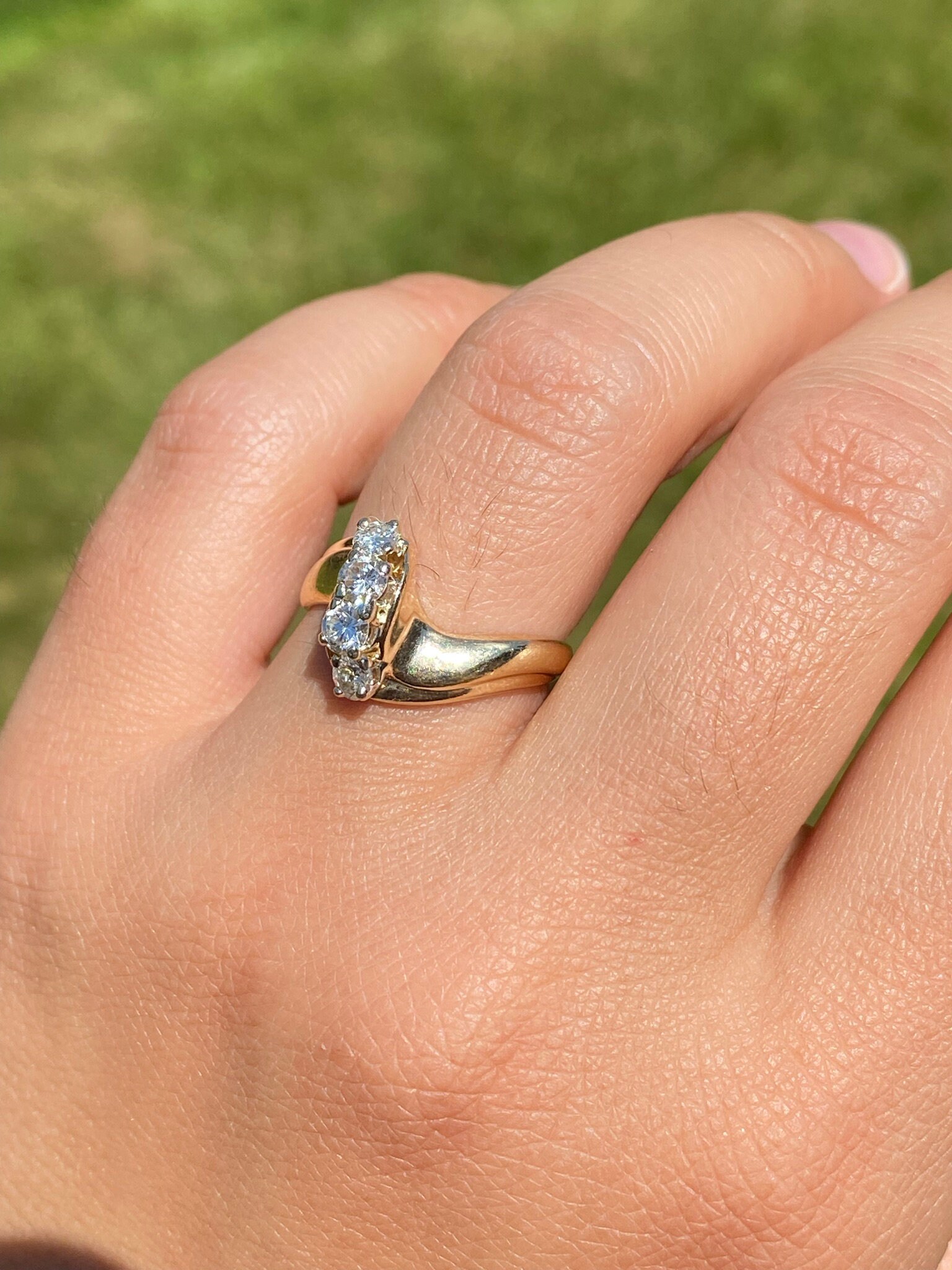 SOLD - The Winton: Yellow Gold Diamond Cocktail Ring - Image 9