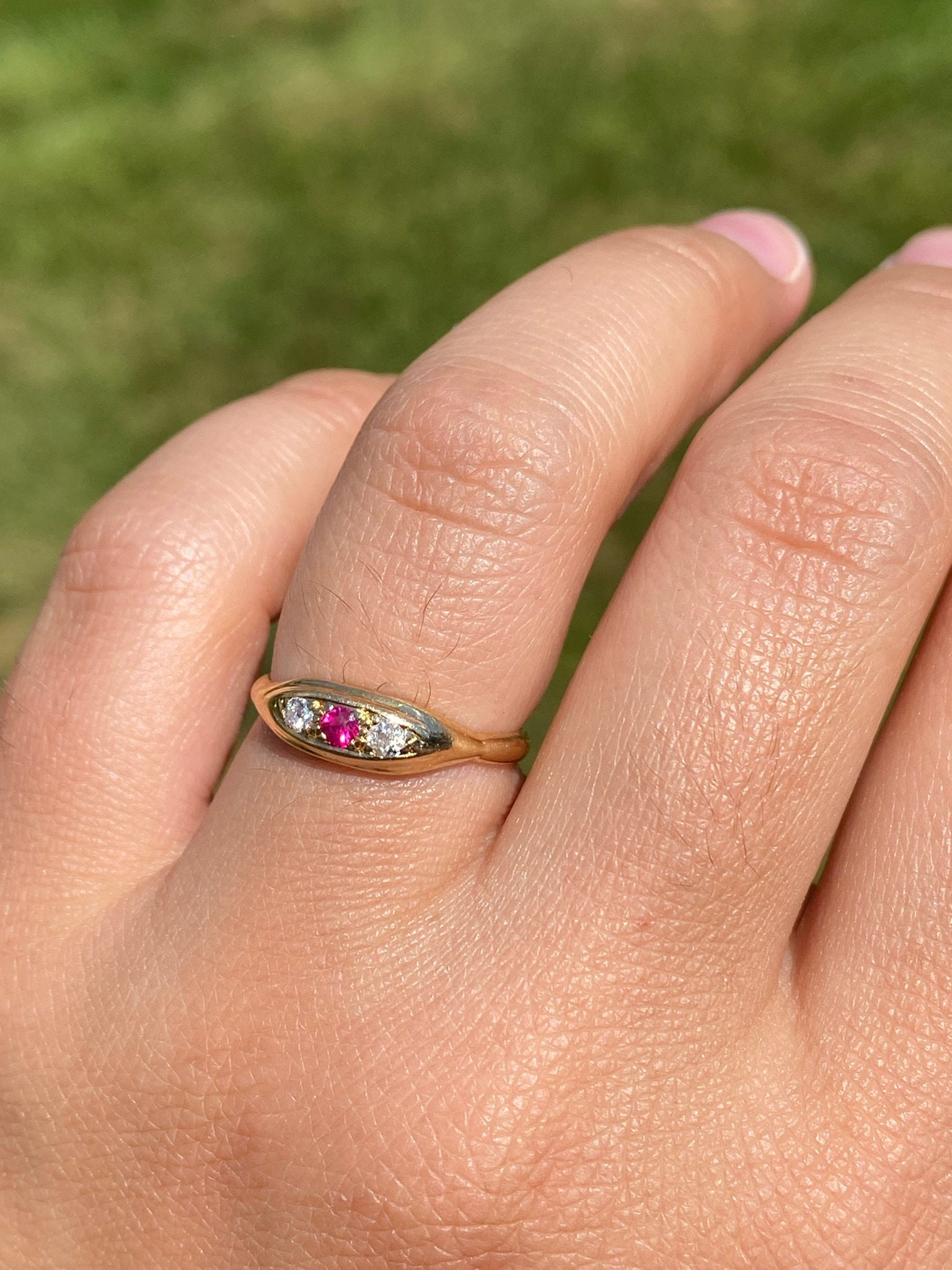 SOLD - The Cressey: Antique Ruby and Diamond Ring - Image 8