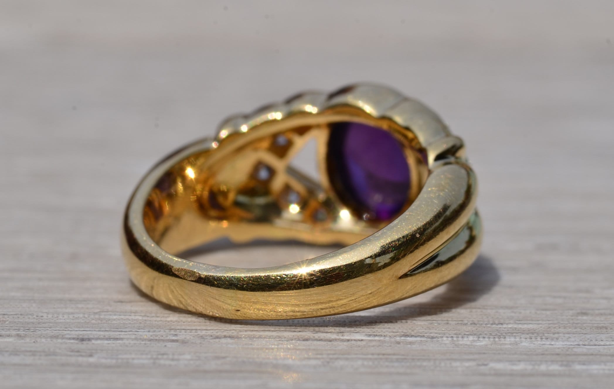 The Bealville: Purple Sapphire and Diamond Cocktail Ring - Image 5