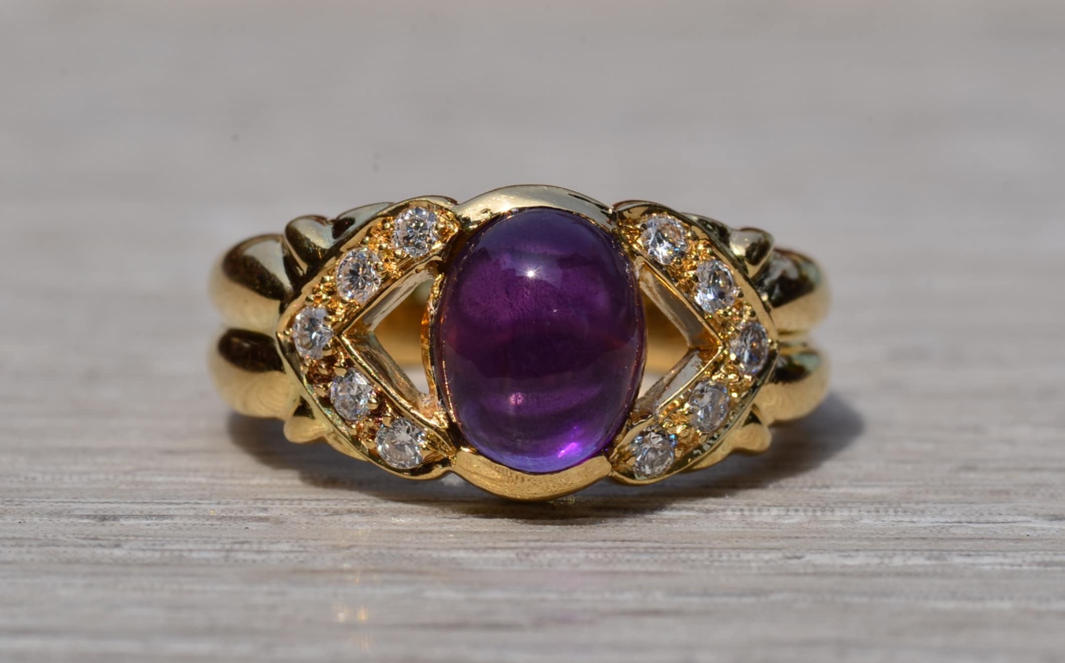 The Bealville: Purple Sapphire and Diamond Cocktail Ring - Image 8