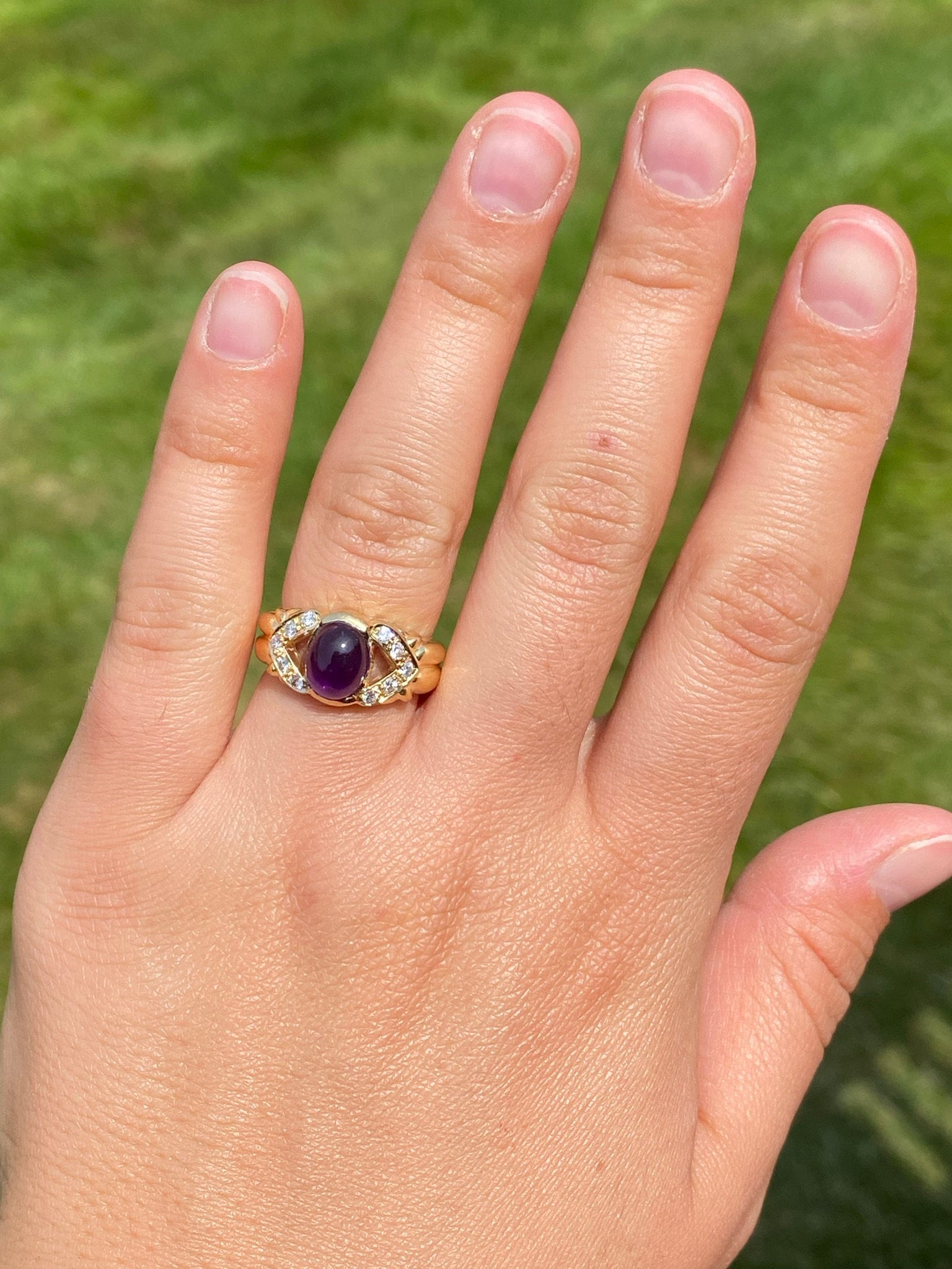 The Bealville: Purple Sapphire and Diamond Cocktail Ring - Image 9