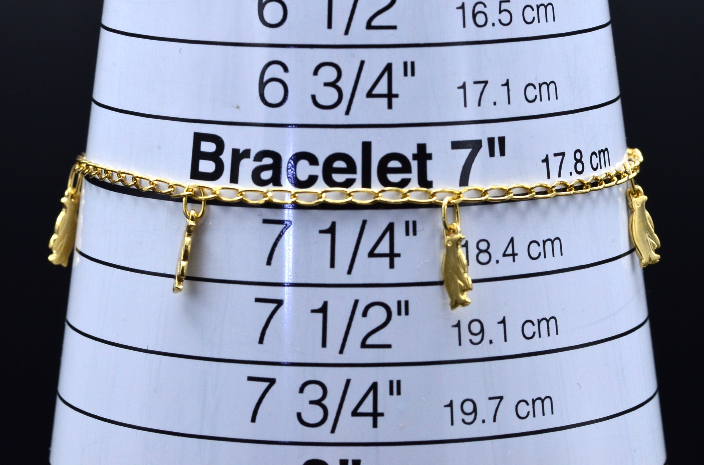 SOLD - The Manchote: Ladies 18K Yellow Gold Penguin Charm Bracelet - Image 6