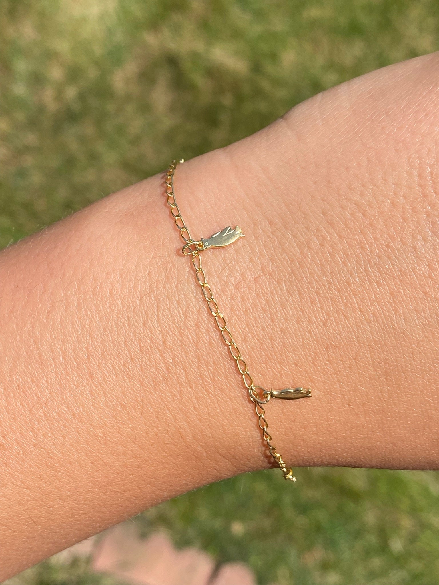 SOLD - The Manchote: Ladies 18K Yellow Gold Penguin Charm Bracelet - Image 8
