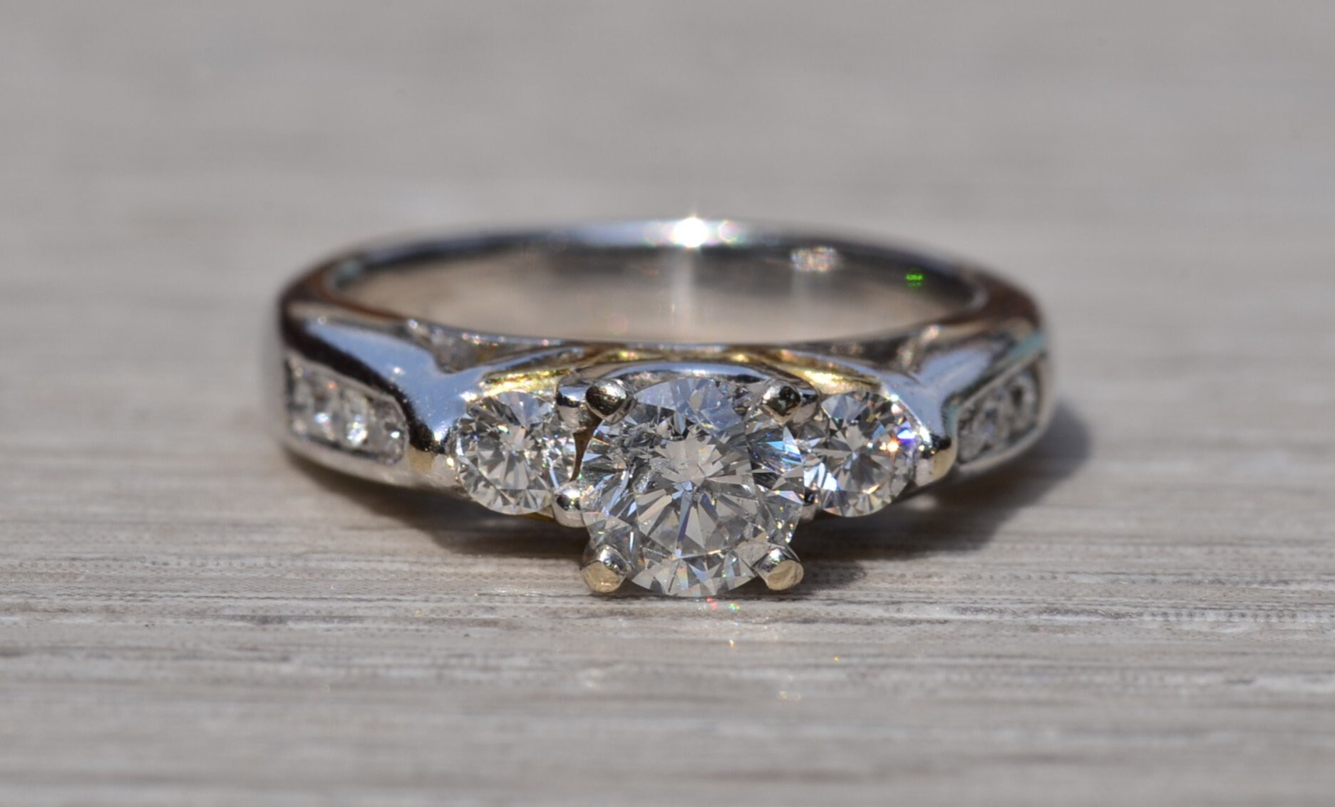 The Boulder Creek: White Gold Engagement Ring with Round Brilliant Cut Center Diamond - Image 2