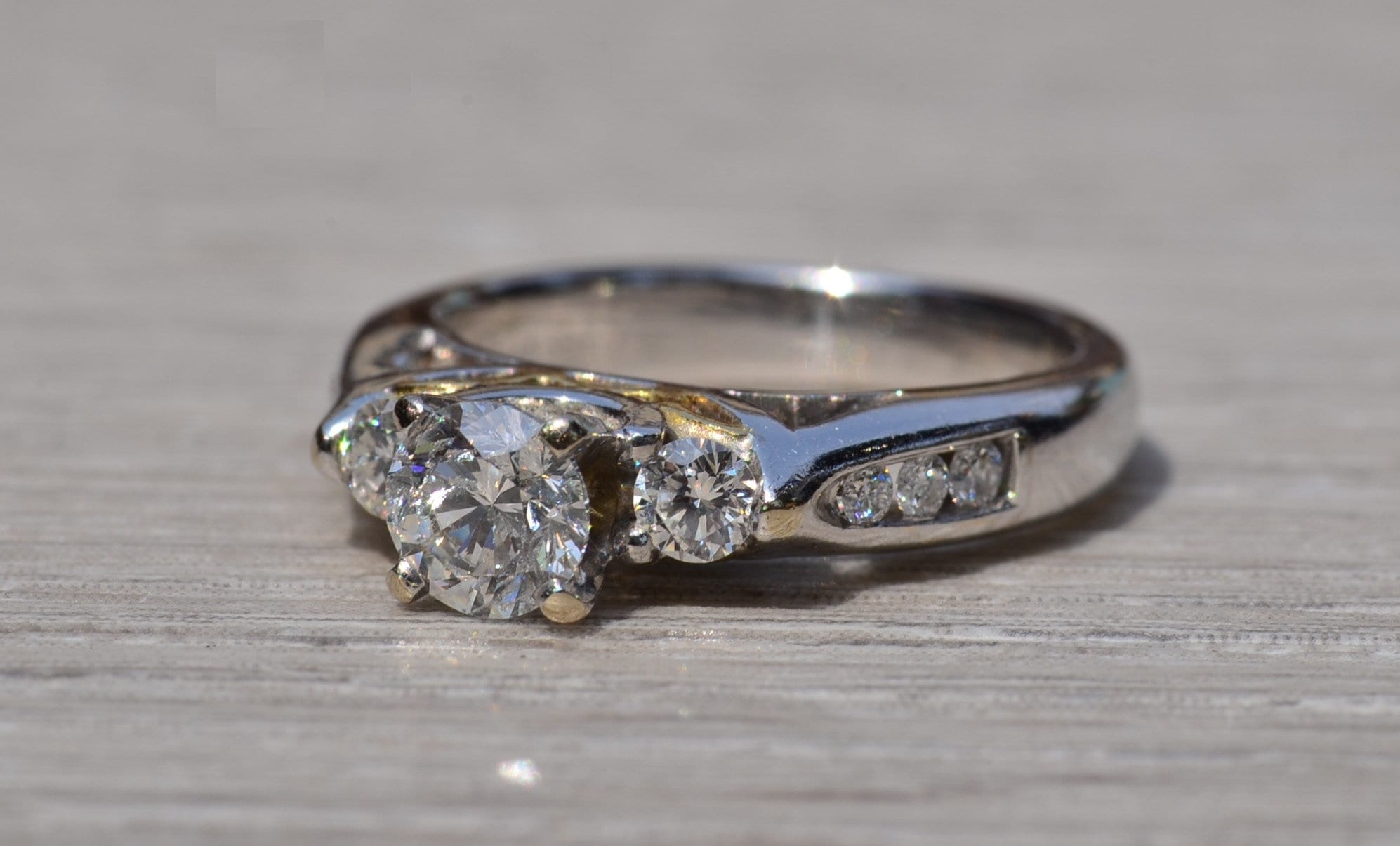 The Boulder Creek: White Gold Engagement Ring with Round Brilliant Cut Center Diamond - Image 3