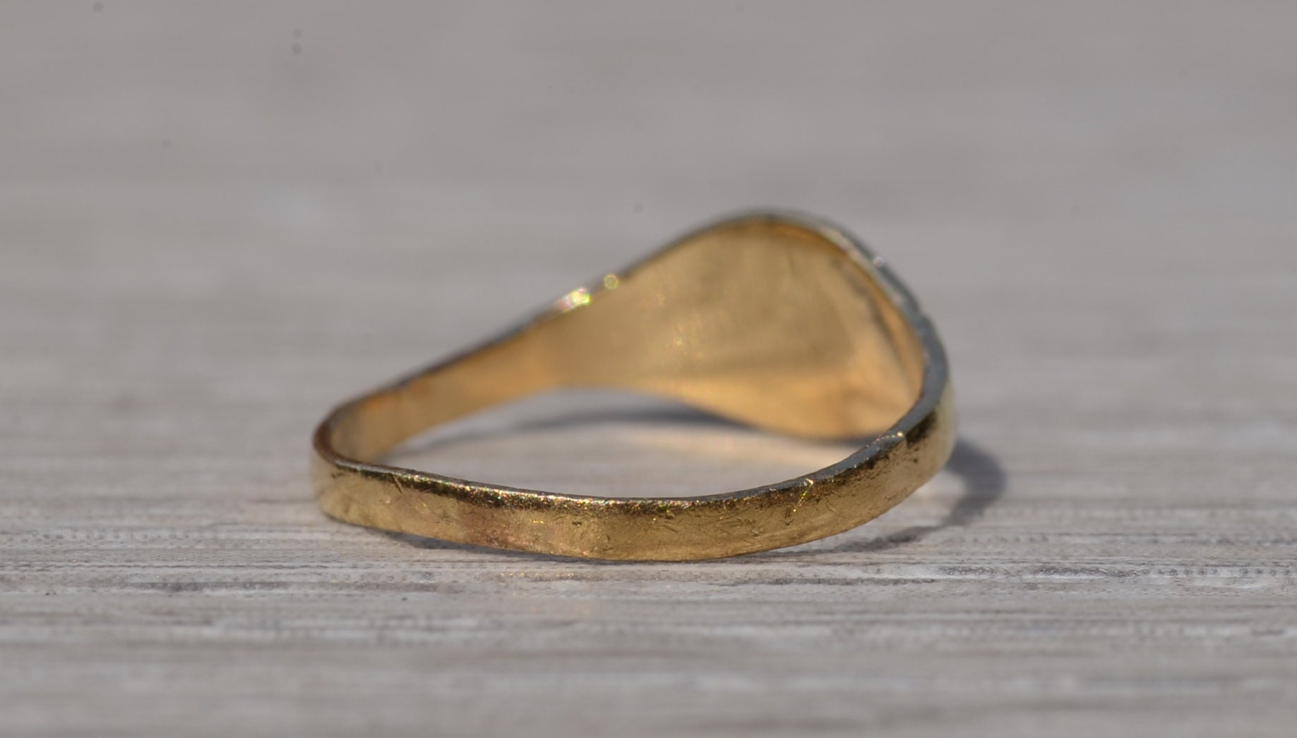 SOLD - The Green Valley South: Engravable Yellow Gold Pinky Ring, Mid Finger Ring, or Childs Signet Ring - Image 5