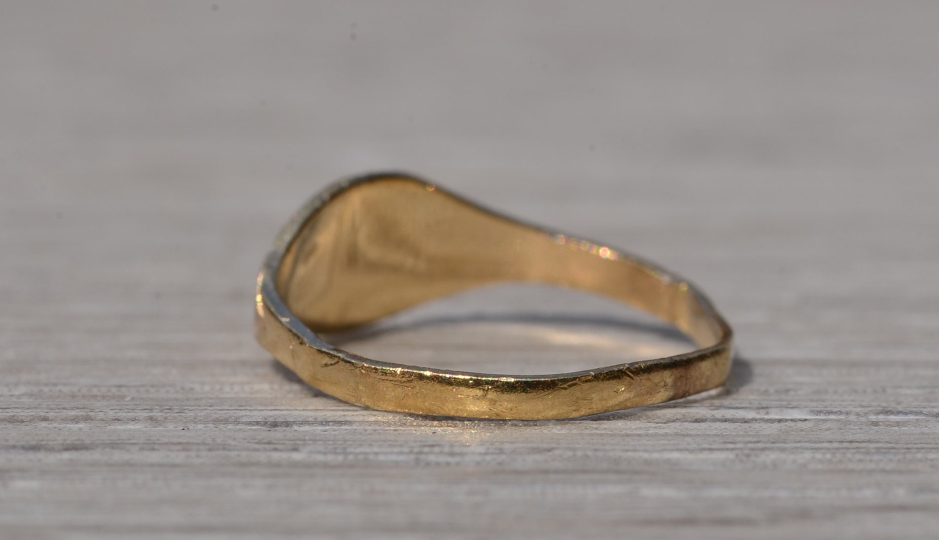 SOLD - The Green Valley South: Engravable Yellow Gold Pinky Ring, Mid Finger Ring, or Childs Signet Ring - Image 4
