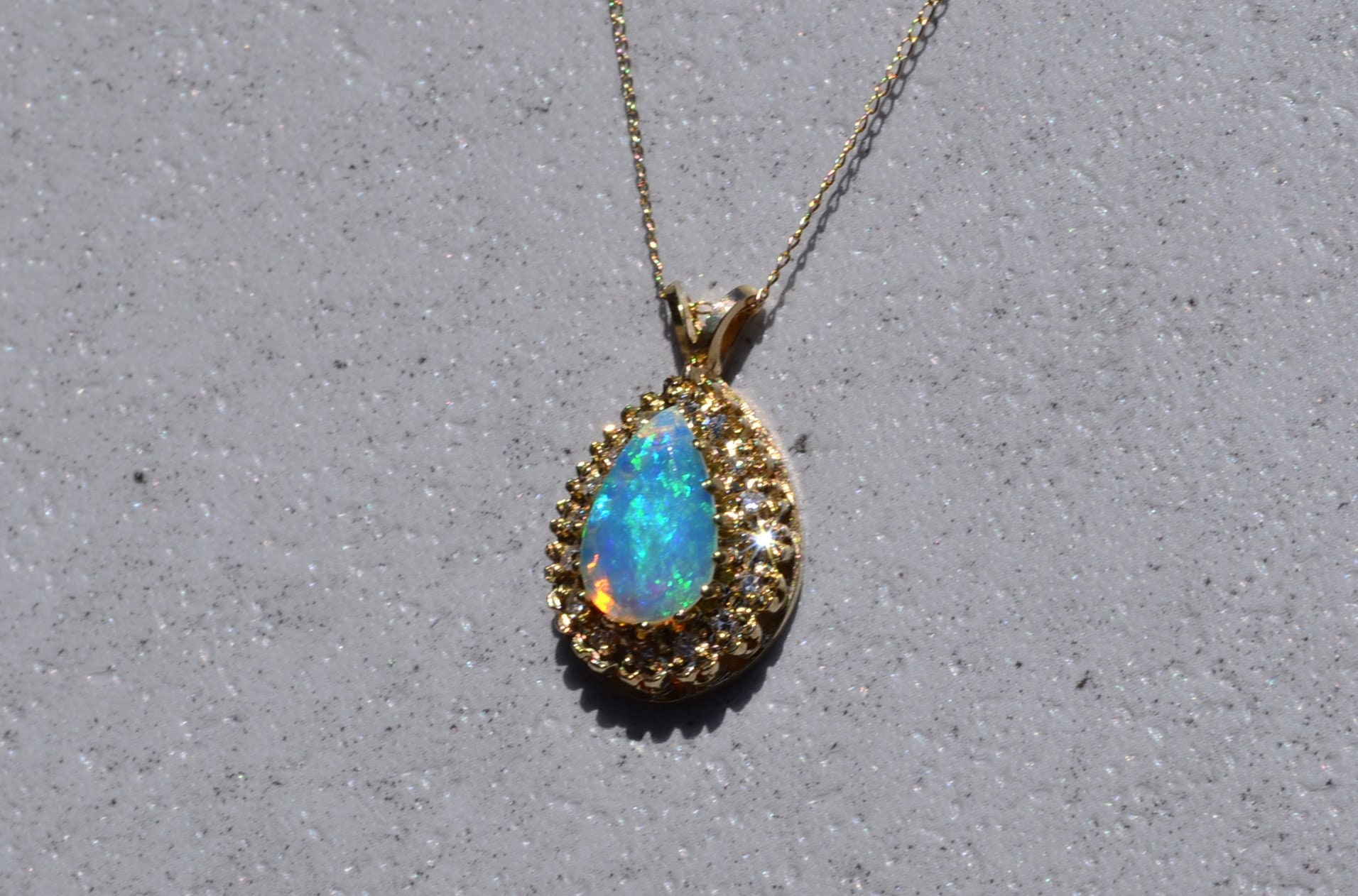 SOLD - The Montopolis: Australian Opal and Diamond Pendant - Image 3