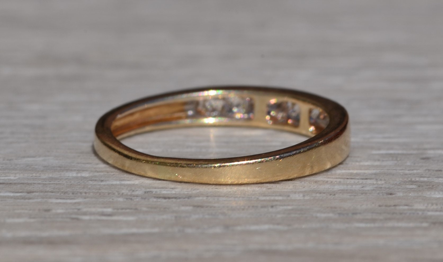 SOLD - The League City: Yellow Gold Princess Cut Diamond Band - Image 5