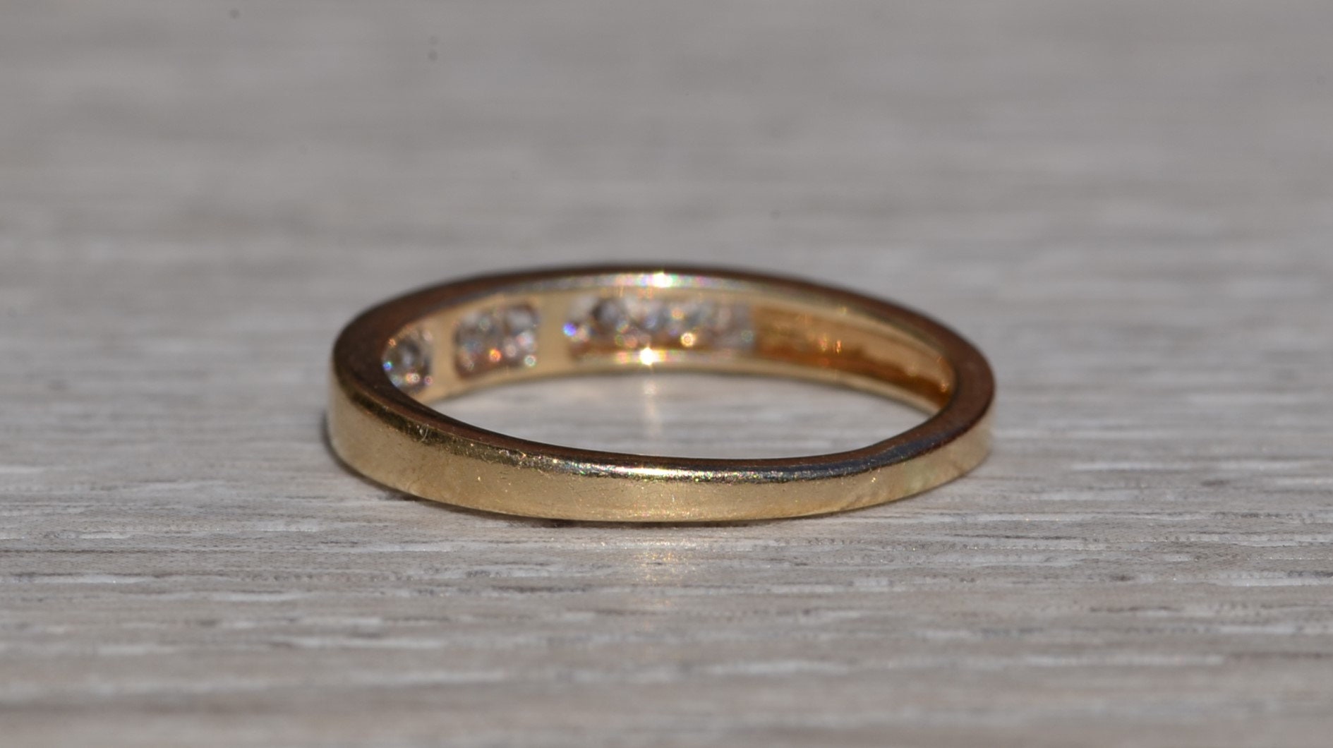 SOLD - The League City: Yellow Gold Princess Cut Diamond Band - Image 4