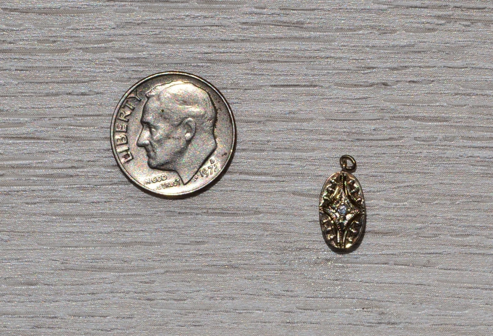 SOLD: The West Bay: Antique Art Deco White Gold Mini Pendant with Old Cut Diamond - Image 2