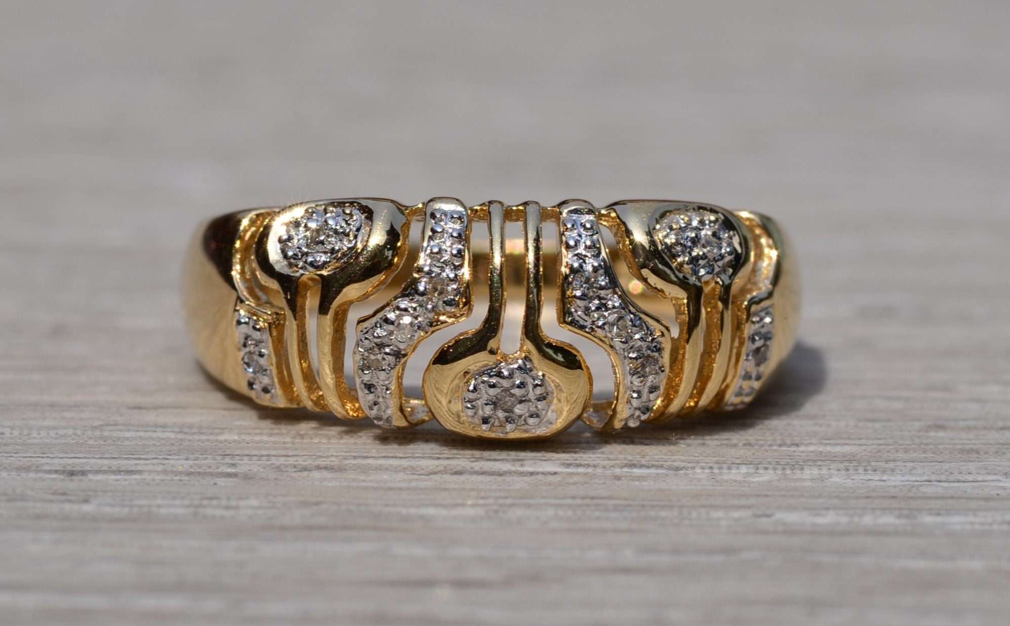SOLD - The Daggert: Mid Century Modern Diamond Cocktail Ring - Image 2