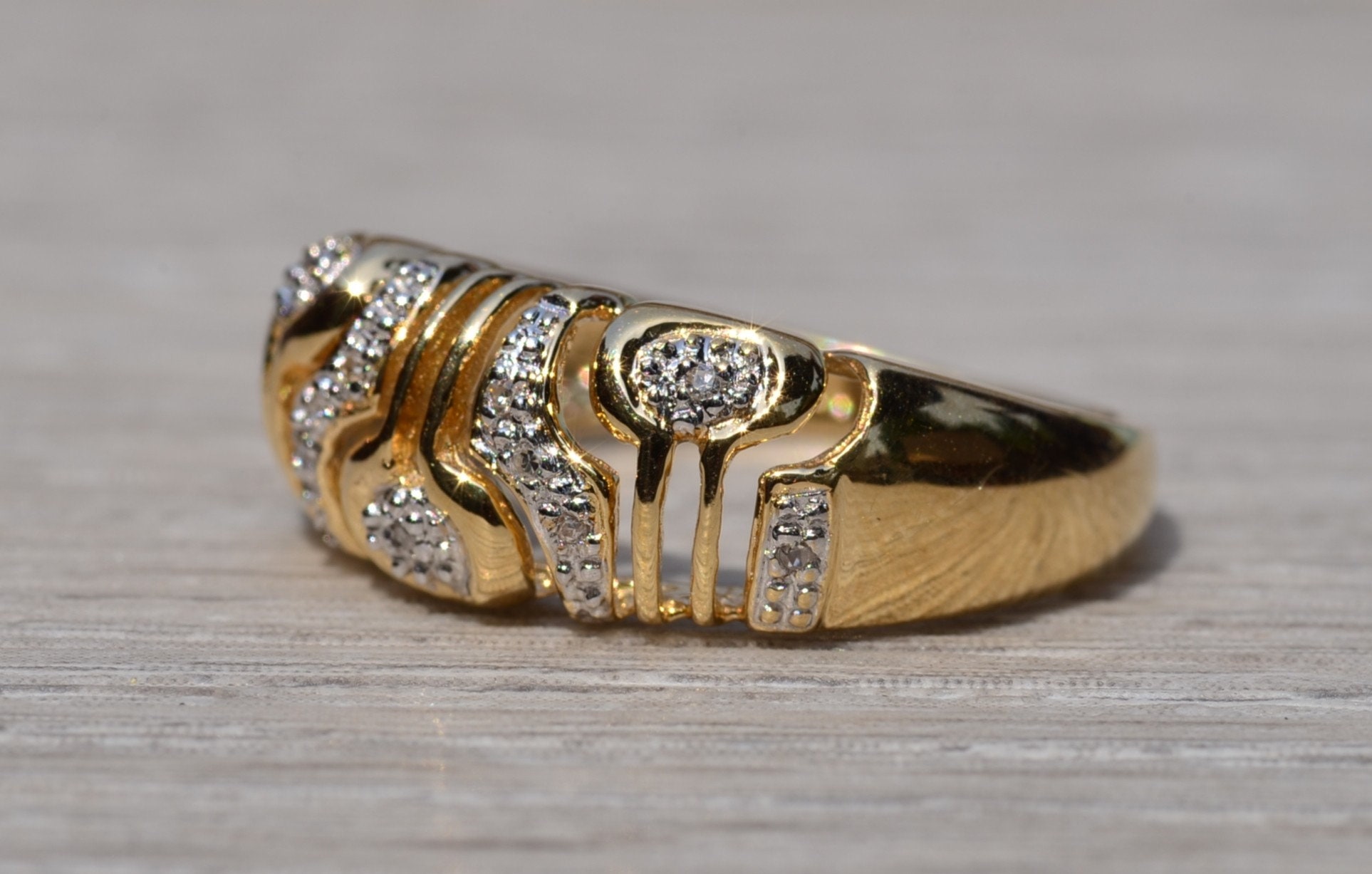 SOLD - The Daggert: Mid Century Modern Diamond Cocktail Ring - Image 6