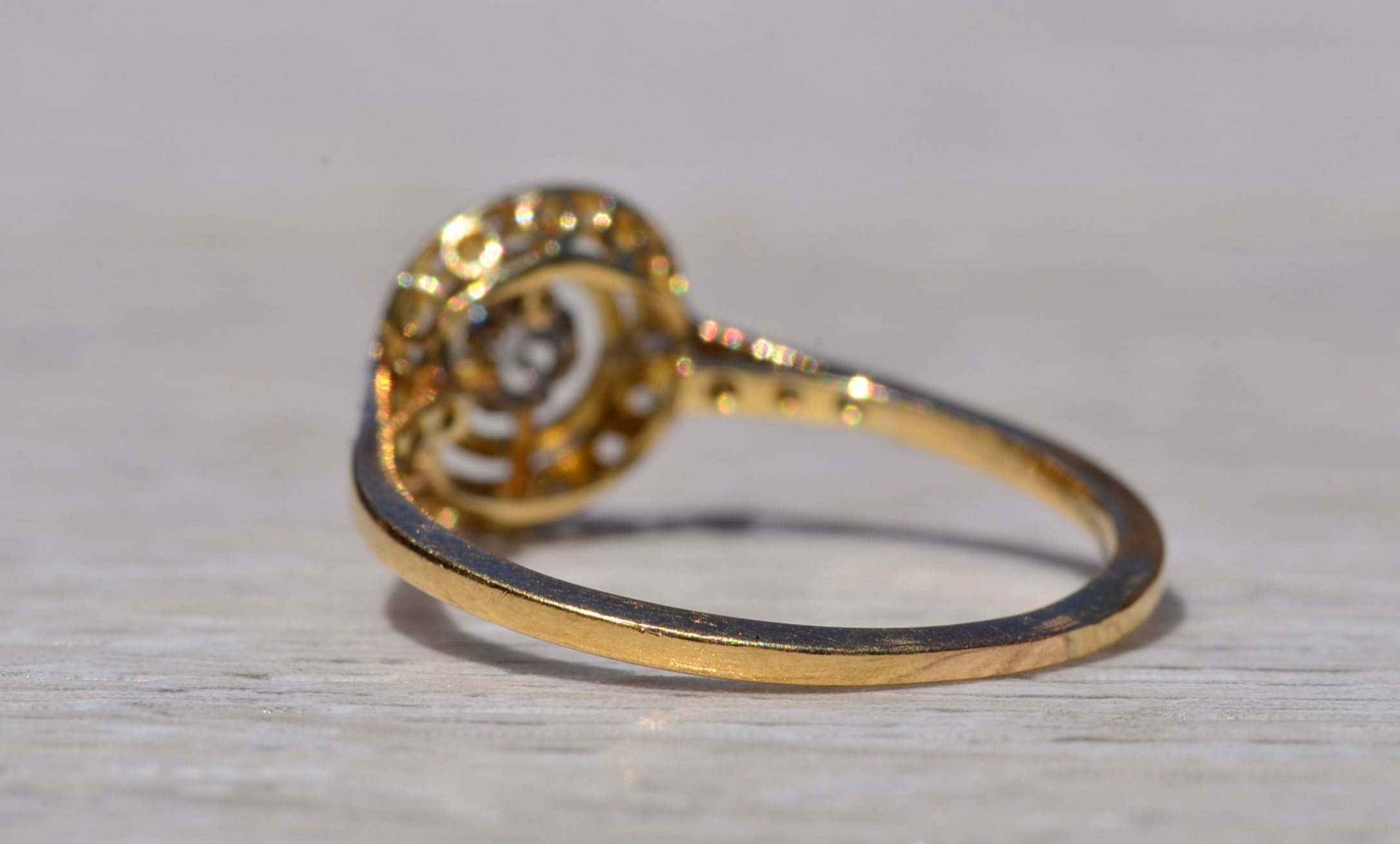 SOLD - The Juniper Hills: Art Nouveau Ring with Diamonds - Image 4