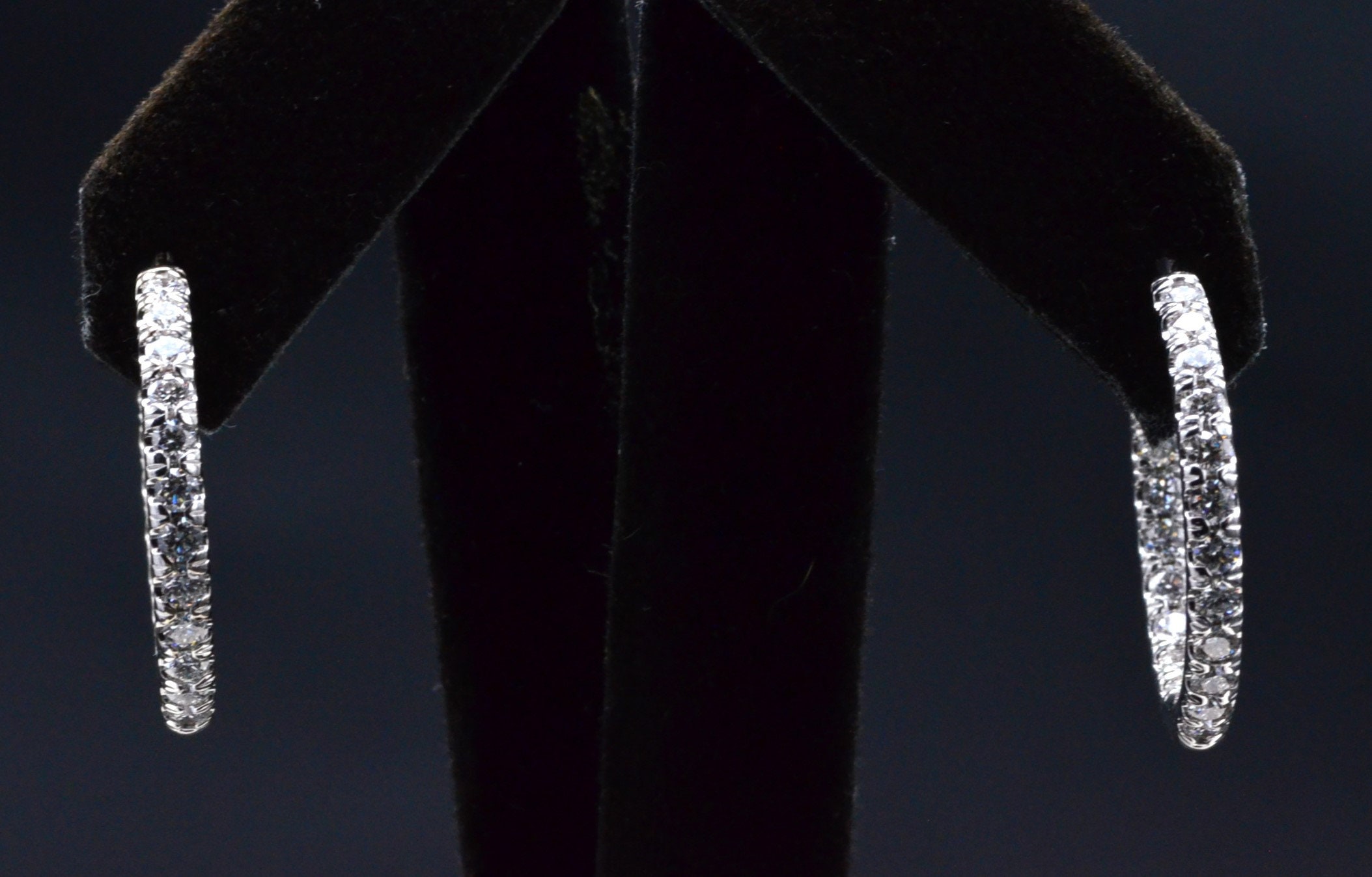 SOLD - The Metare: Inside Out Diamond Hoops in White Gold - Image 2