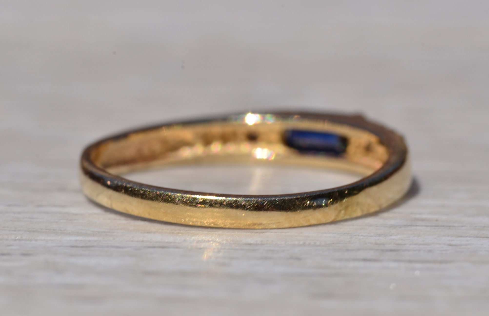 SOLD - The Clotho: Natural Sapphire and Diamond Stackable Ring - Image 5