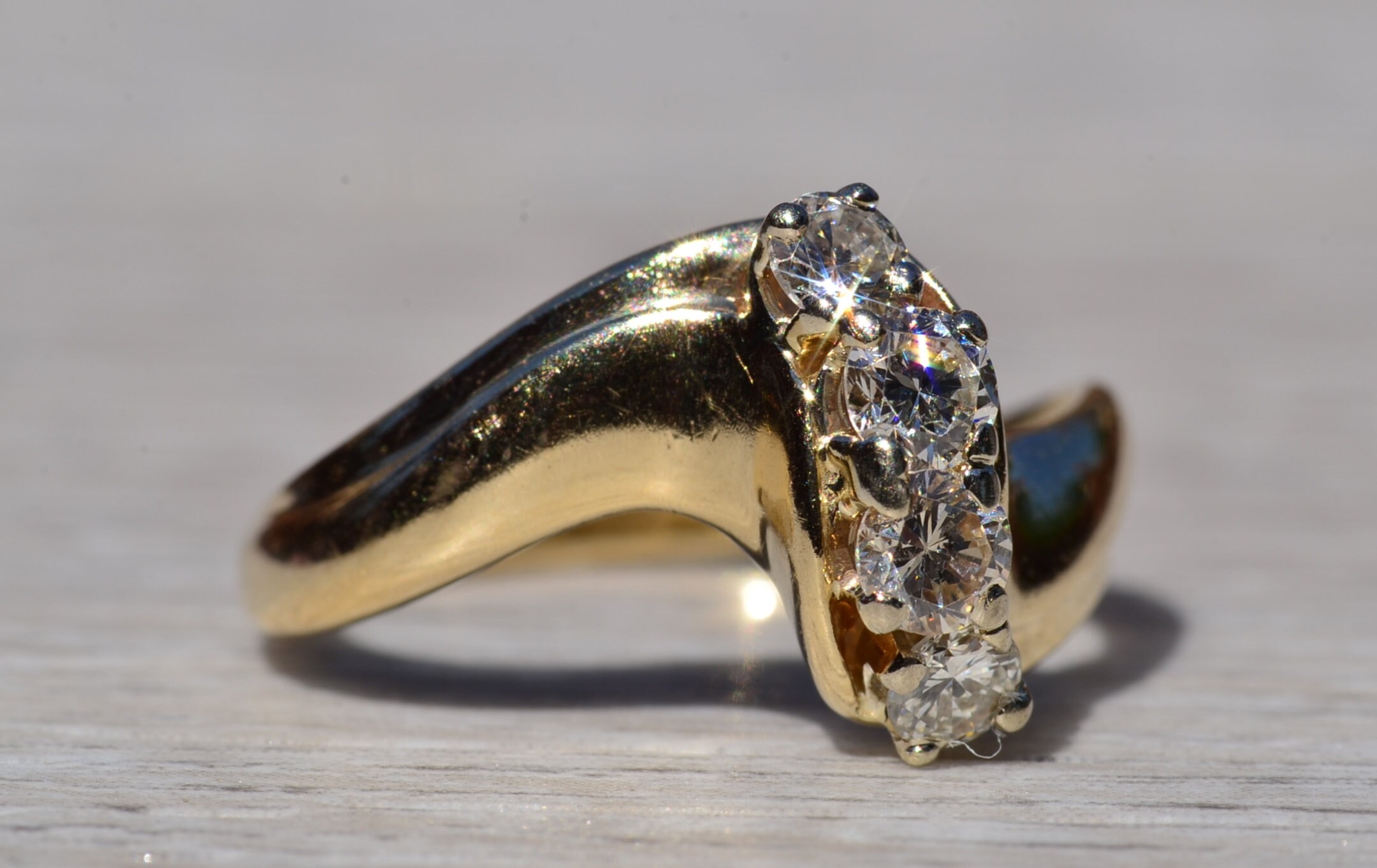 SOLD - The Winton: Yellow Gold Diamond Cocktail Ring - Image 6