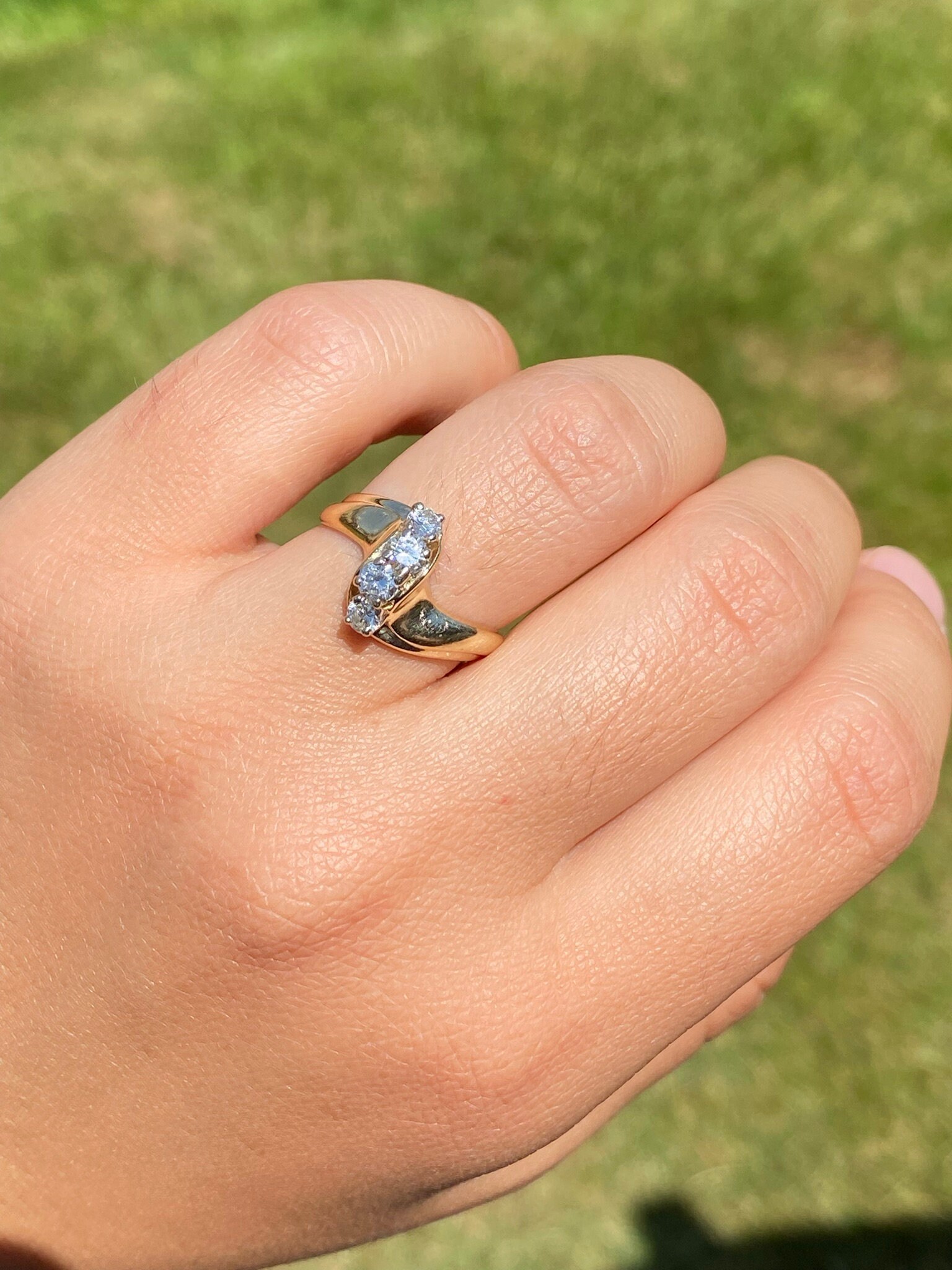 SOLD - The Winton: Yellow Gold Diamond Cocktail Ring - Image 10