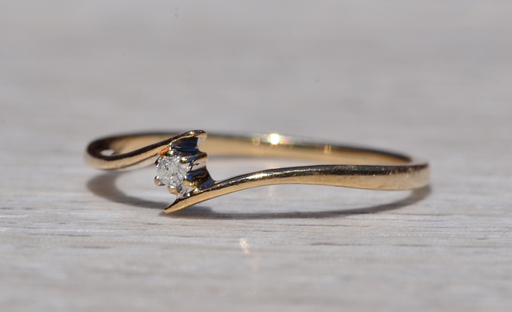 The Ballico: Bypass Style Ring set with Round Brilliant Cut Natural Diamond - Image 3