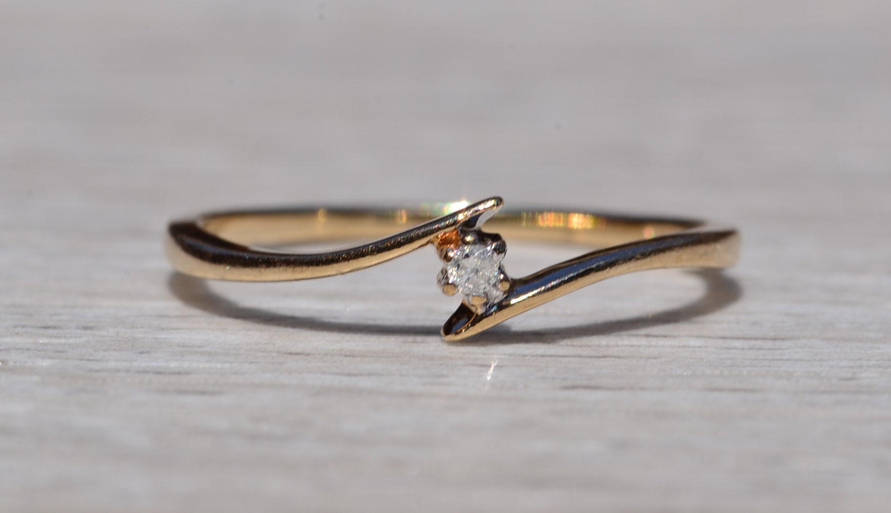 The Ballico: Bypass Style Ring set with Round Brilliant Cut Natural Diamond - Image 2