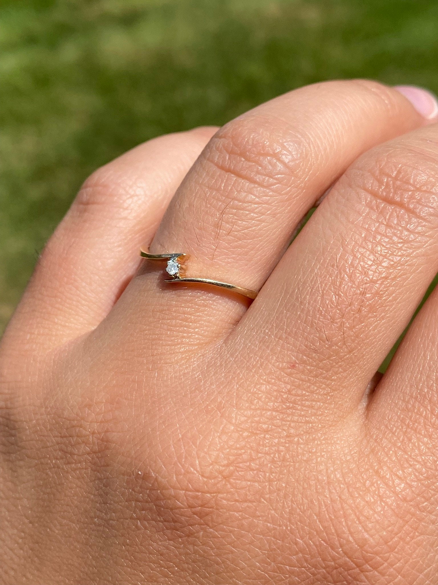 The Ballico: Bypass Style Ring set with Round Brilliant Cut Natural Diamond - Image 9