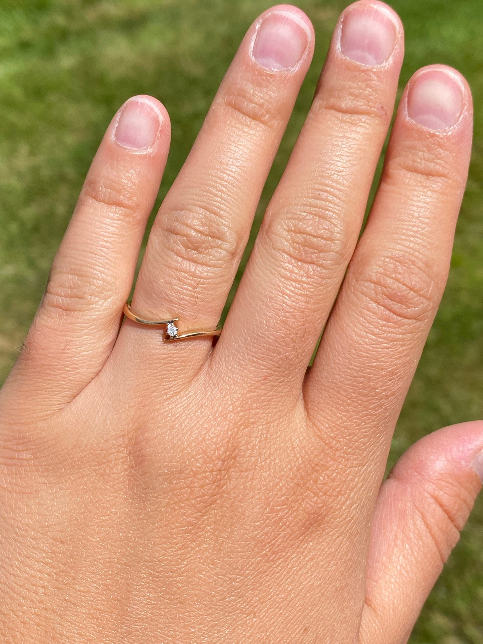 The Ballico: Bypass Style Ring set with Round Brilliant Cut Natural Diamond - Image 8