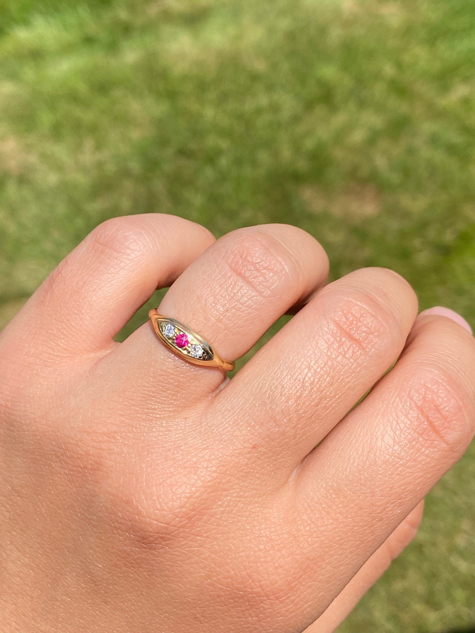 SOLD - The Cressey: Antique Ruby and Diamond Ring - Image 9