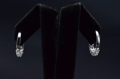 The Wade: White Gold Diamond Huggie Earrings - Image 4