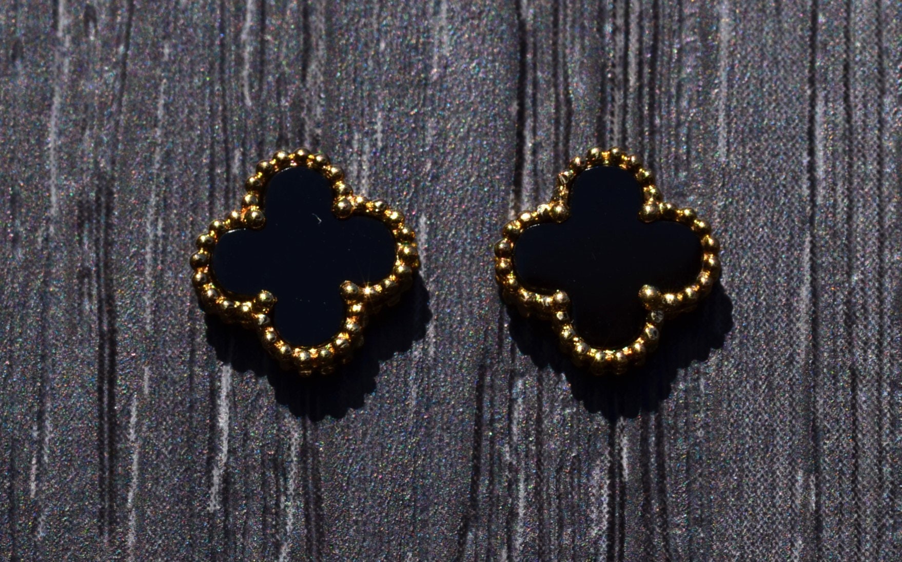 SOLD - The Sweeties: Van Cleef and Arpels Sweet Alhambra Onyx Earrings in Yellow Gold - Image 2