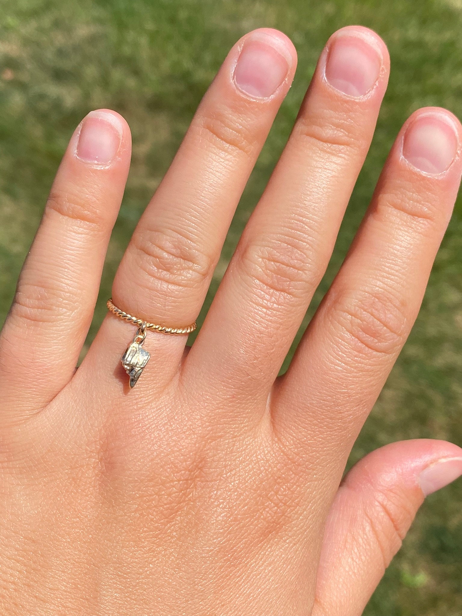 The Cape San Blas: Yellow Gold Baby Shoe Ring - Image 8