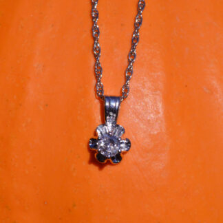 SOLD: The Cynthia:  Vintage Solitaire Diamond Necklace S