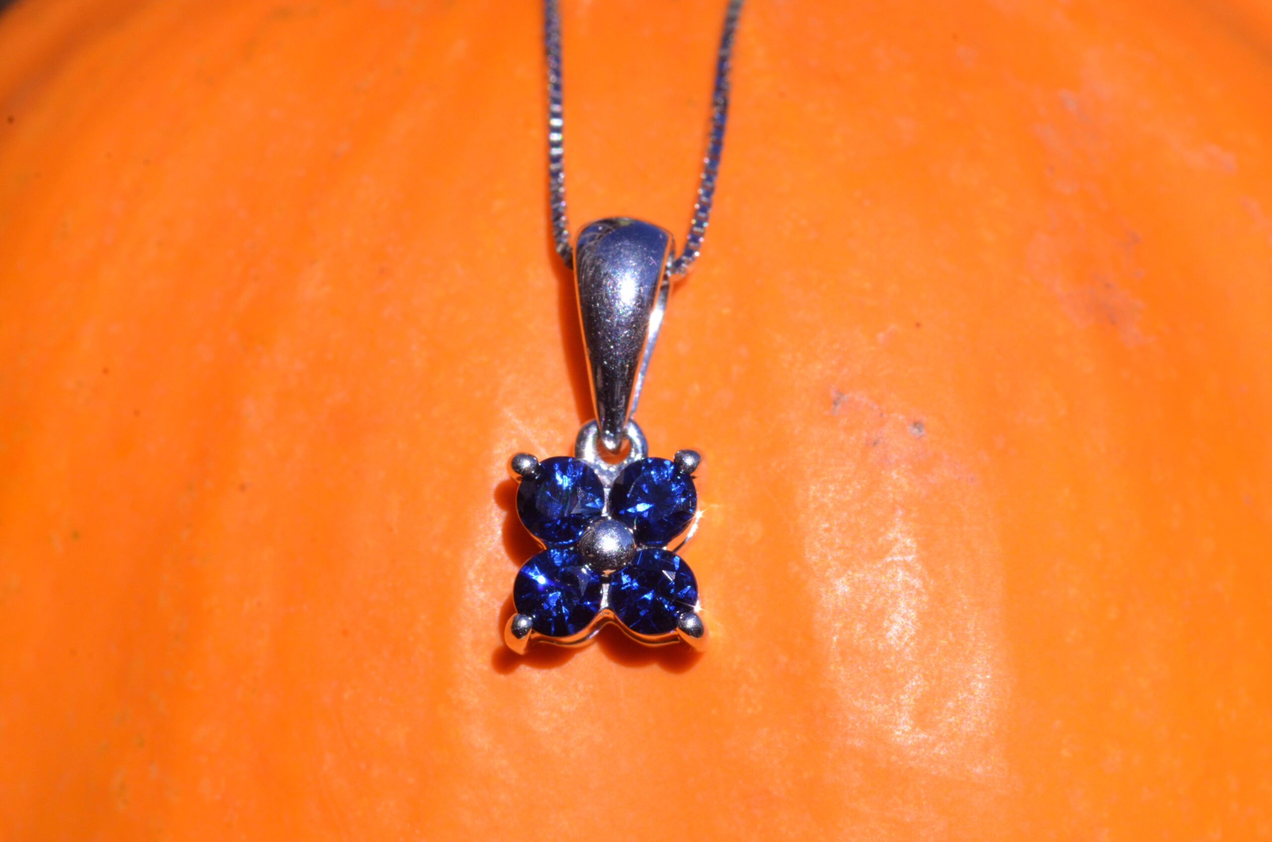 SOLD: The Veronica: Signed Sapphire Alhambra Drop Necklace