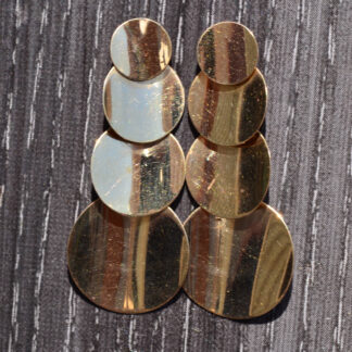 SOLD - The Buttercups:  Multi-disk Polished Flowing Earrings in Yellow Gold