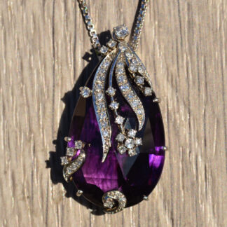 SOLD - The Arabellas:  Elaborate Amethyst and Diamond Necklace in White Gold