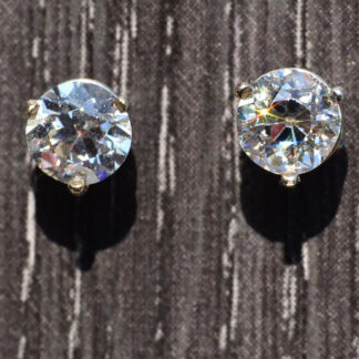 SOLD: The Harlows:  Old European Cut Diamond Studs set with 1.49 Carat GIA Graded Diamond Stud Earrings in White Gold