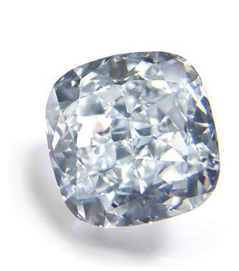 SOLD: Cushion Modified Brilliant Cut 0.95 Carat Natural Fancy Light Greenish-Blue Internally Flawless Diamond